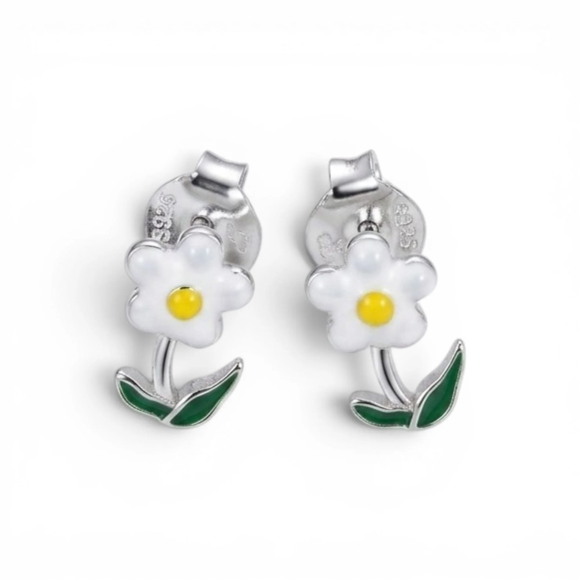Silver Daylily Kid's Earrings - Image 3