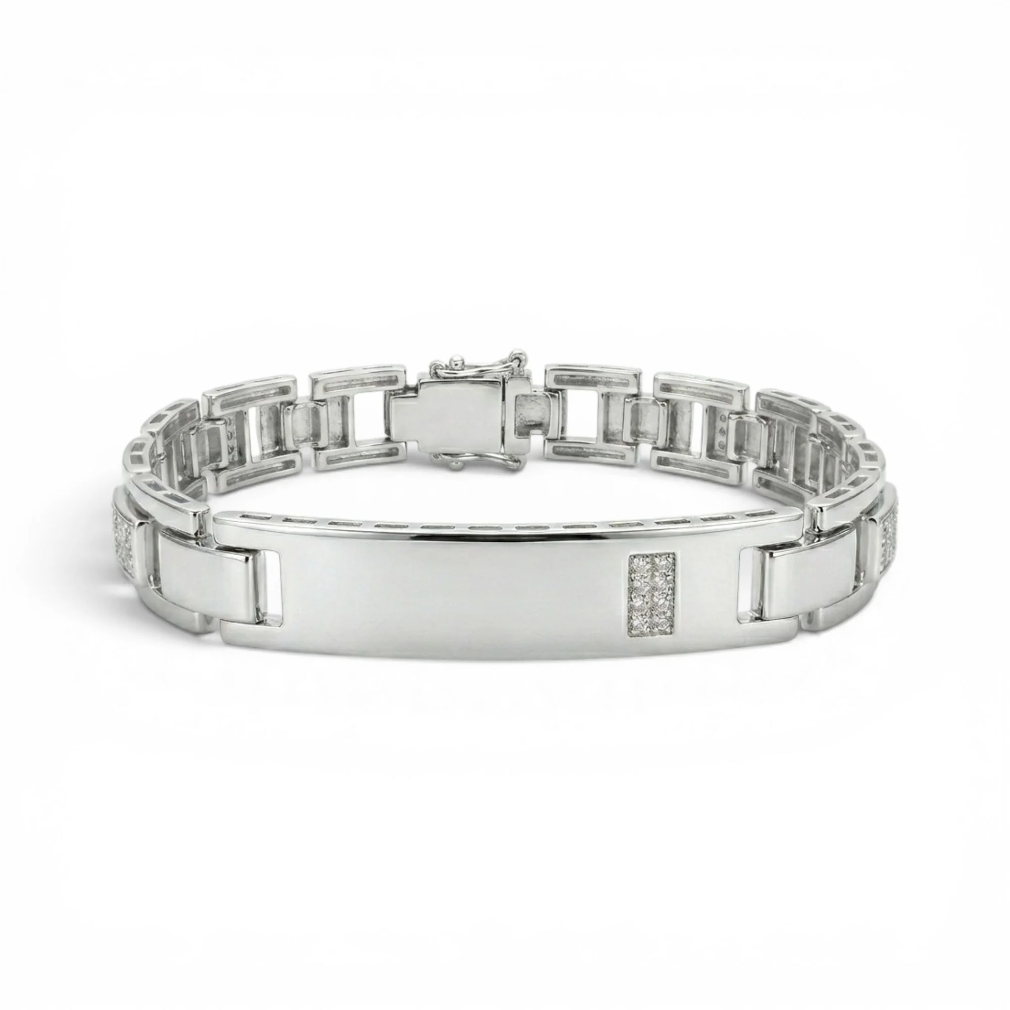 Silver Luxe Horizon Link Men's Bracelet - Image 1