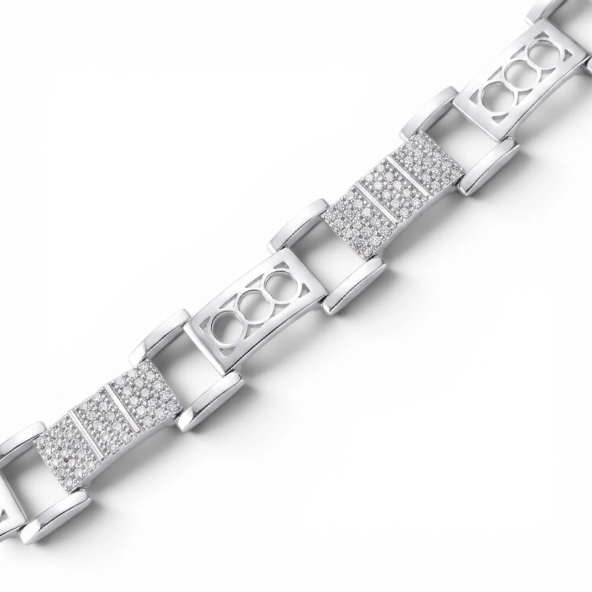 Silver Wide Flat Link Men's Bracelet - 2