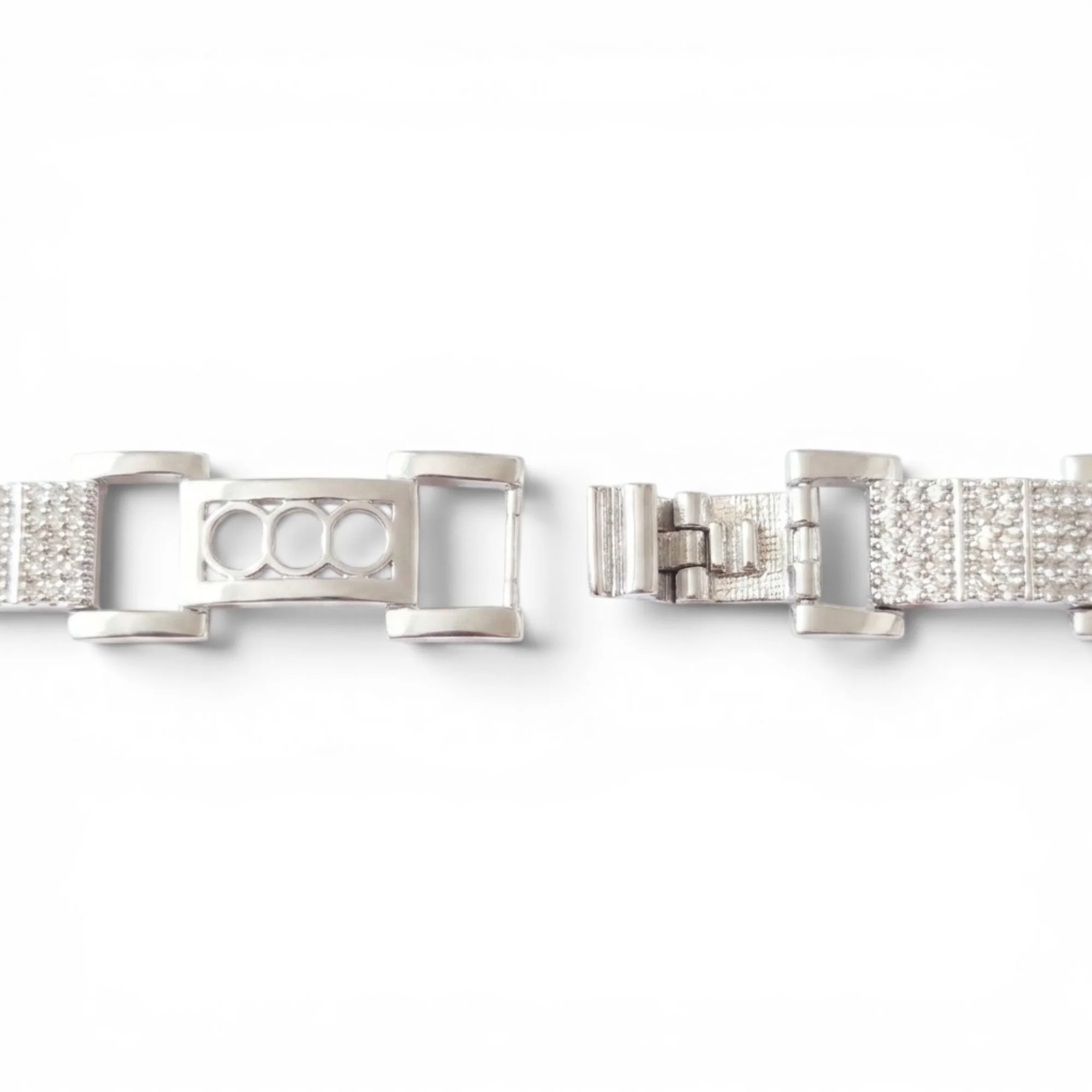 Silver Wide Flat Link Men's Bracelet - Image 3
