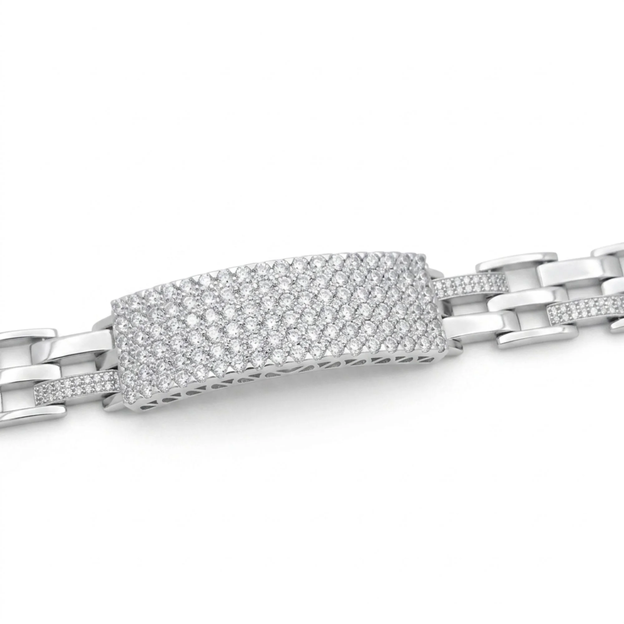 Silver Triple Panel Men's Bracelet - Image 3