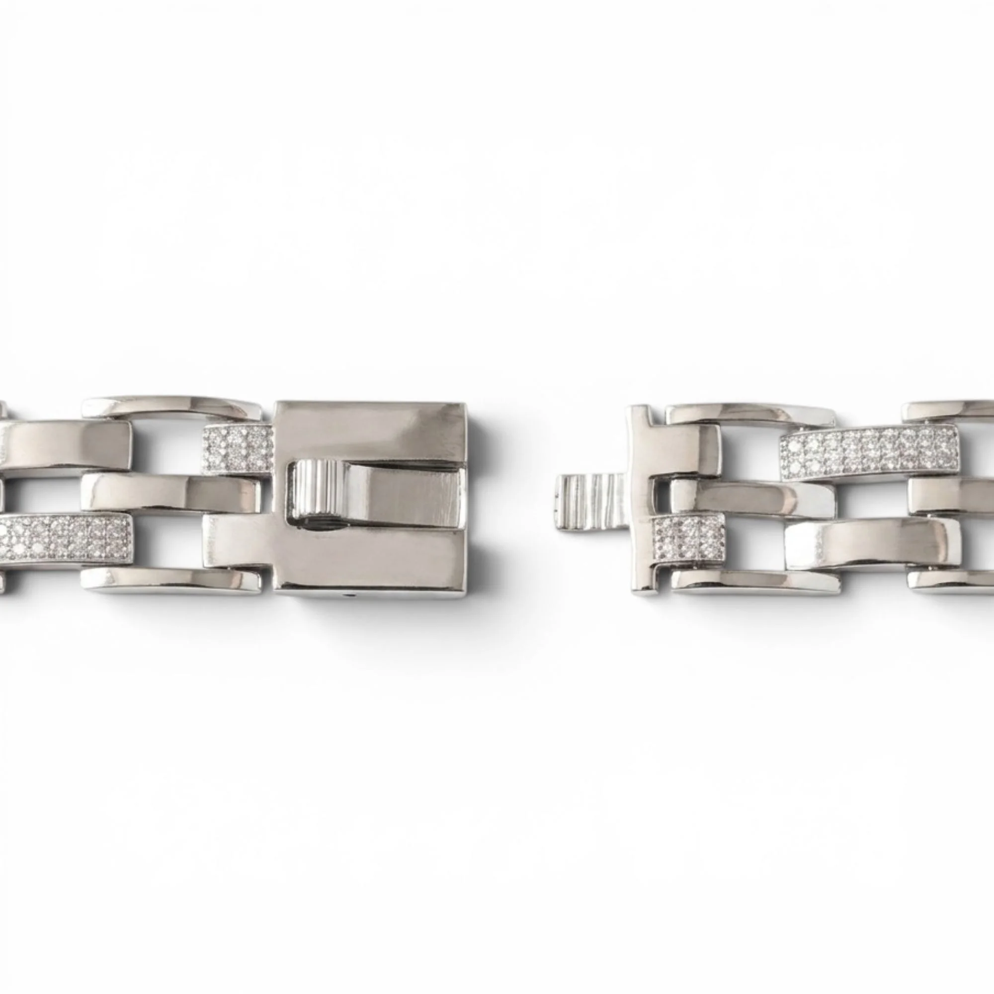 Silver Triple Panel Men's Bracelet - Image 4
