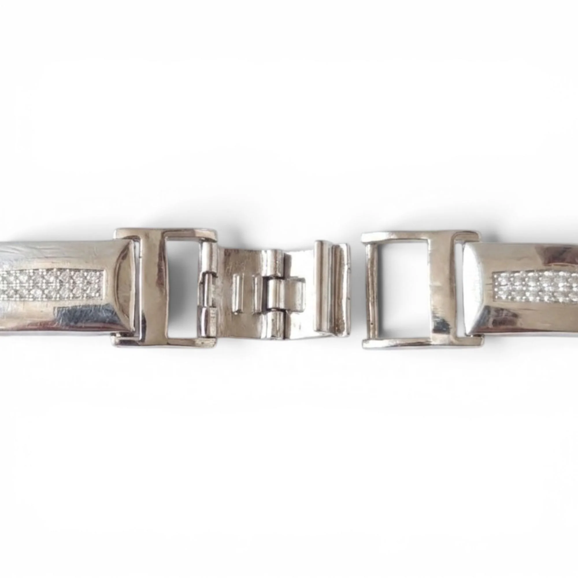 Silver Beveled Station Men's Bracelet - Image 4