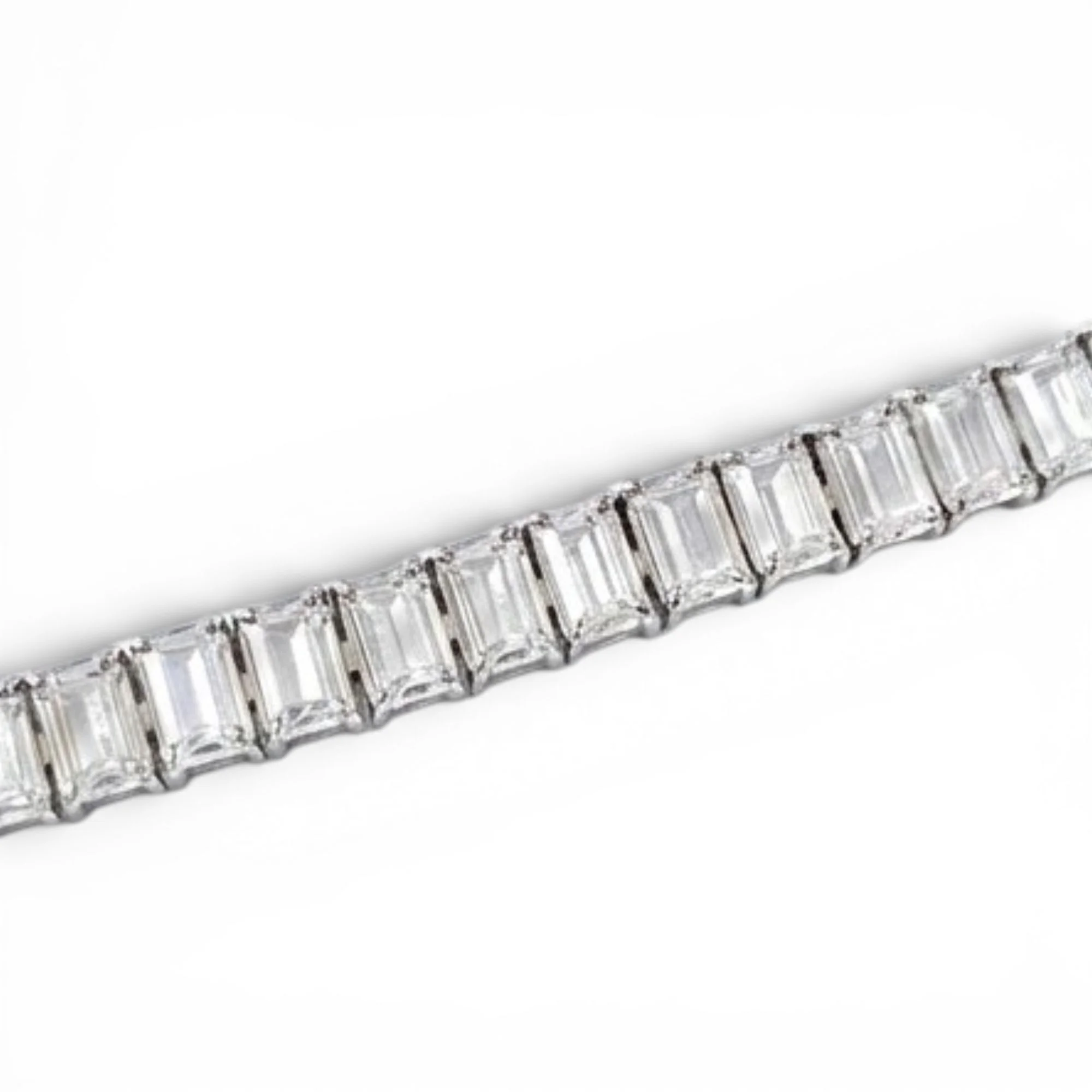 Silver Emerald-Cut Tennis Men's Bracelet - Image 3