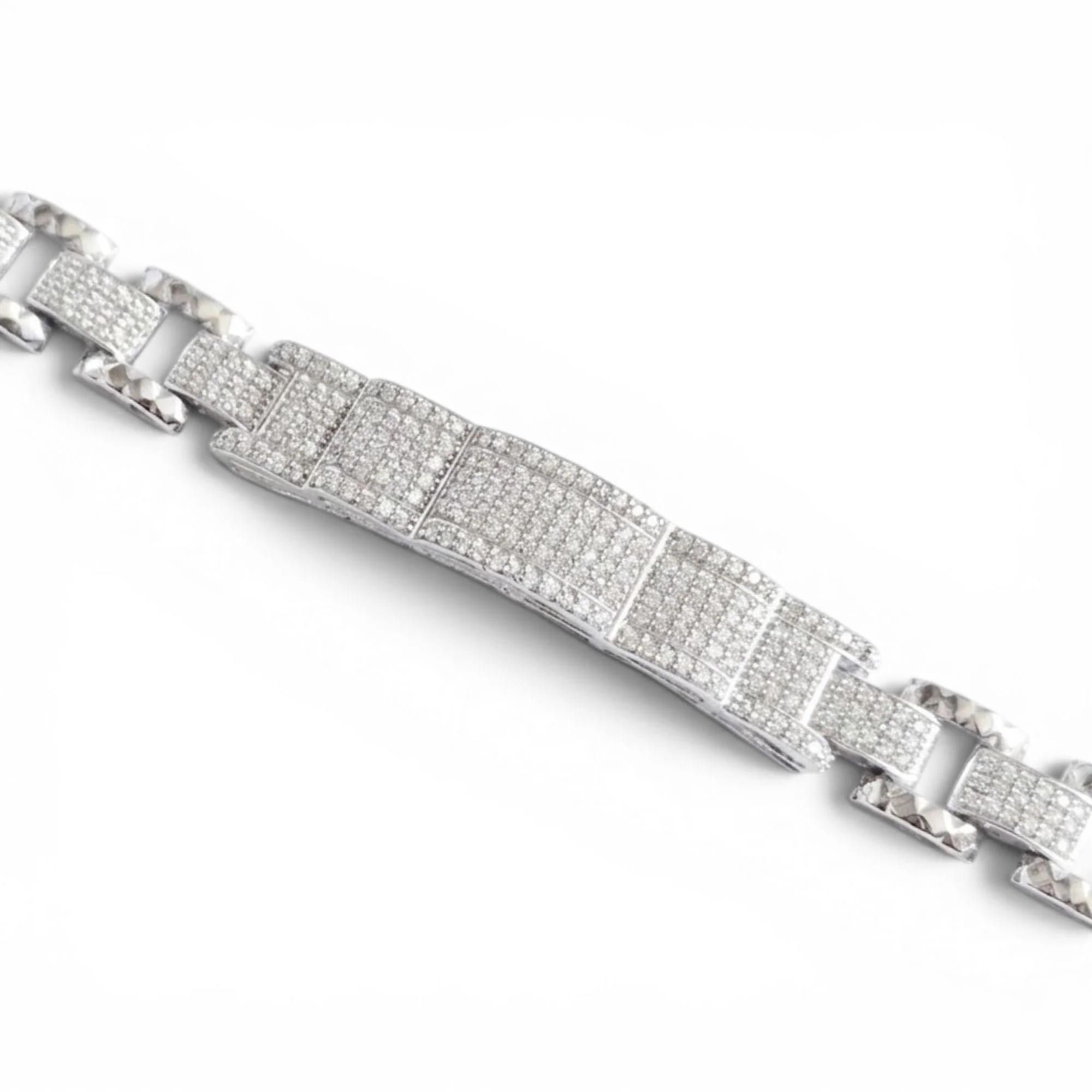 Silver Faceted Link Men's Bracelet - Image 3