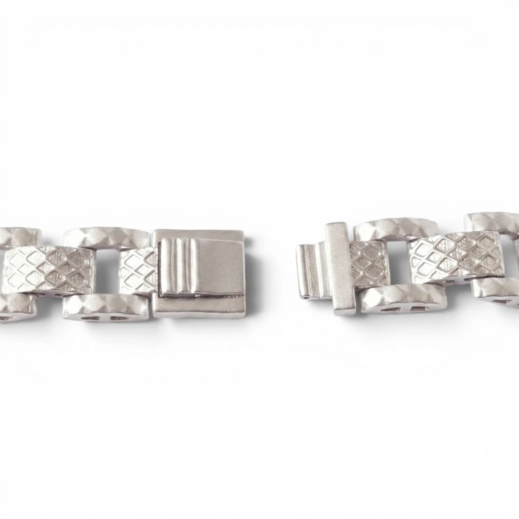 Silver Faceted Link Men's Bracelet - Image 4