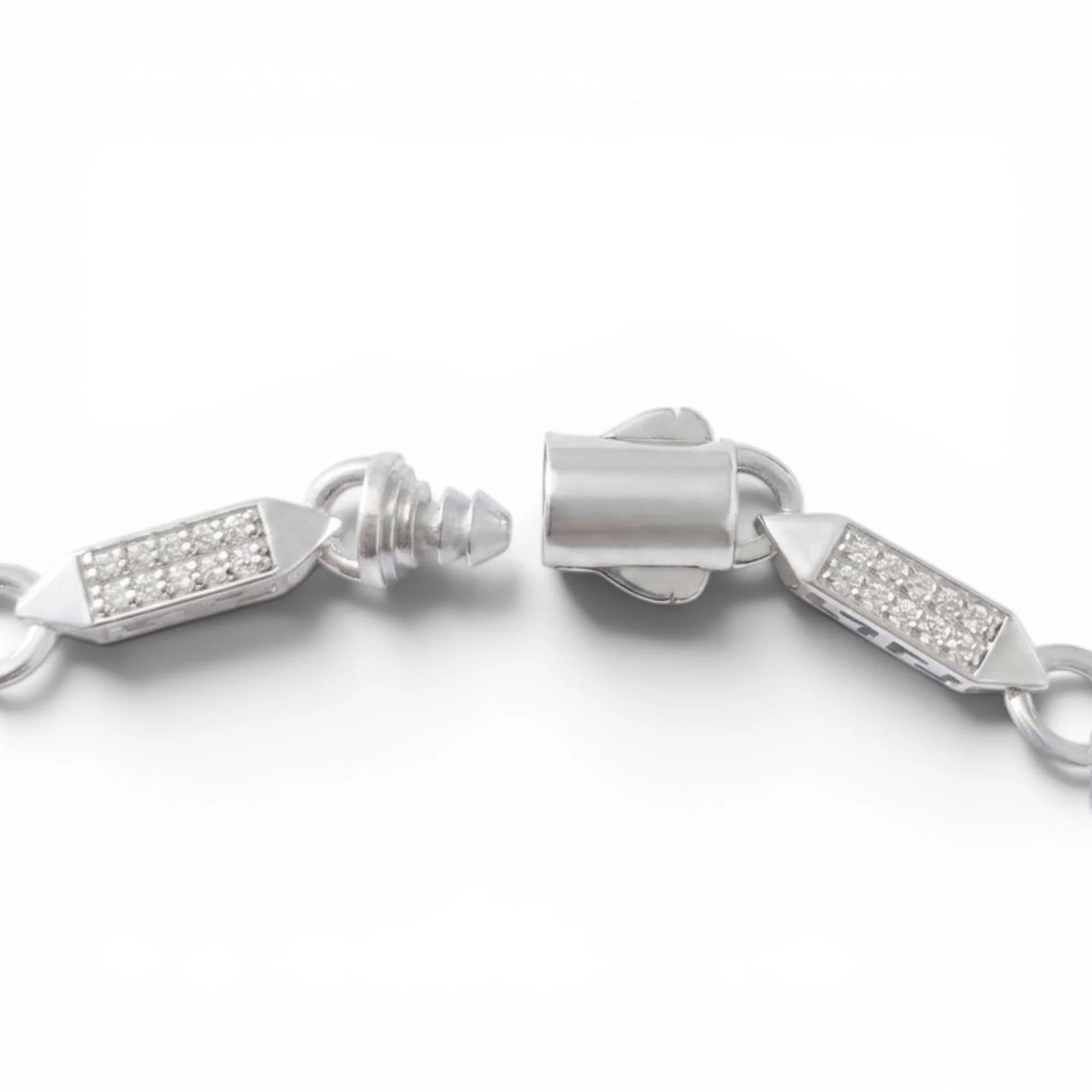 Silver Geometric Pointed Link Men's Bracelet - Image 4