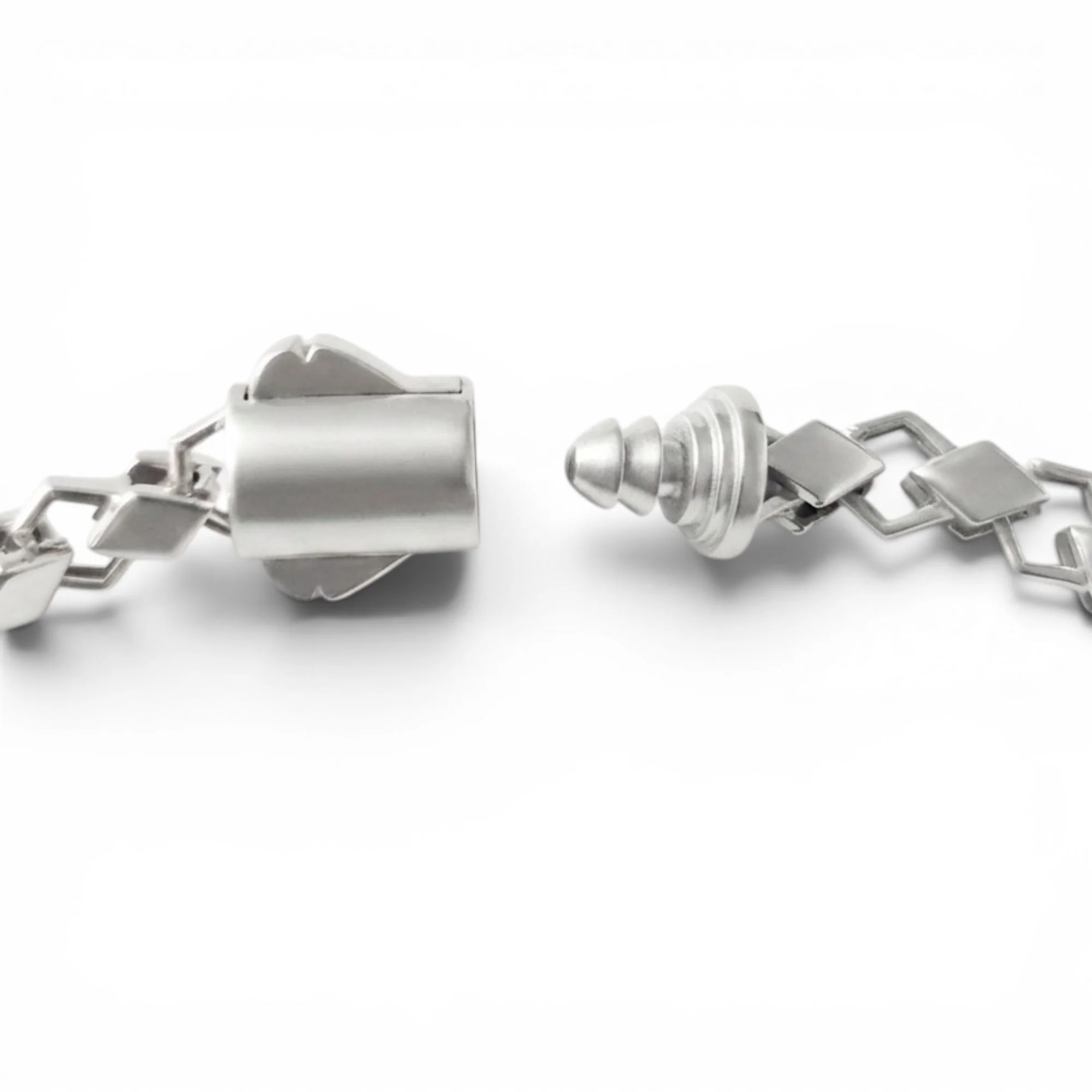 Silver Openwork Geometric Men's Bracelet - Image 4