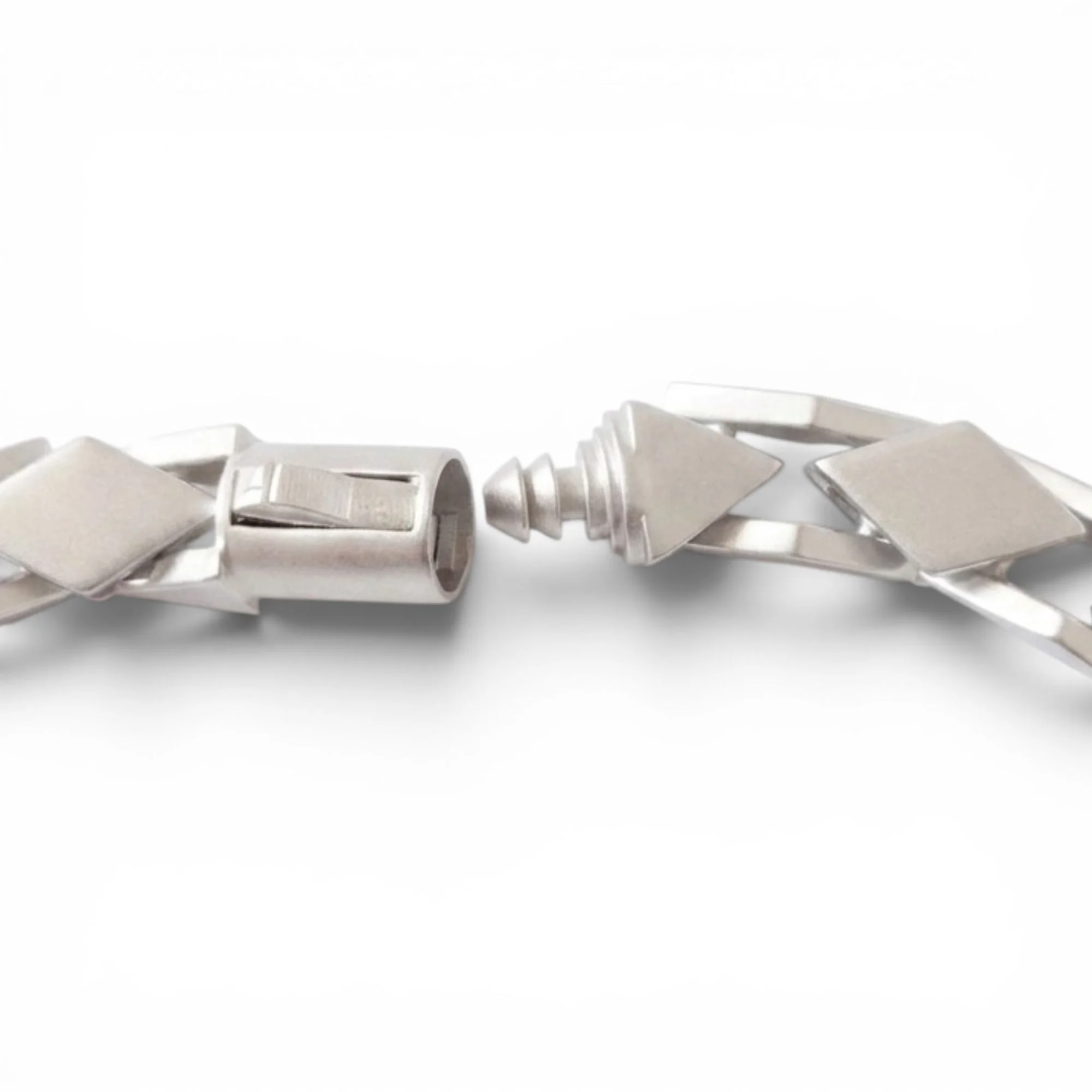 Silver Diamond-Link Bracelet Men's Bracelet - Image 4