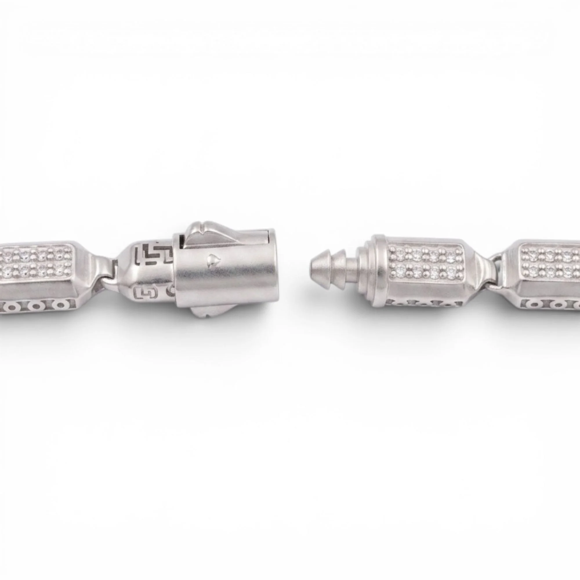 Silver Greek Key Station Men's Bracelet - Image 4