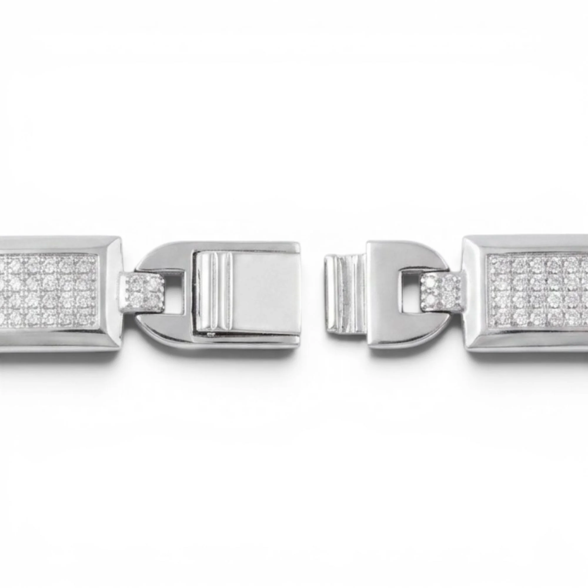 Silver Interlocking Infinity Bar Men's Bracelet - Image 4