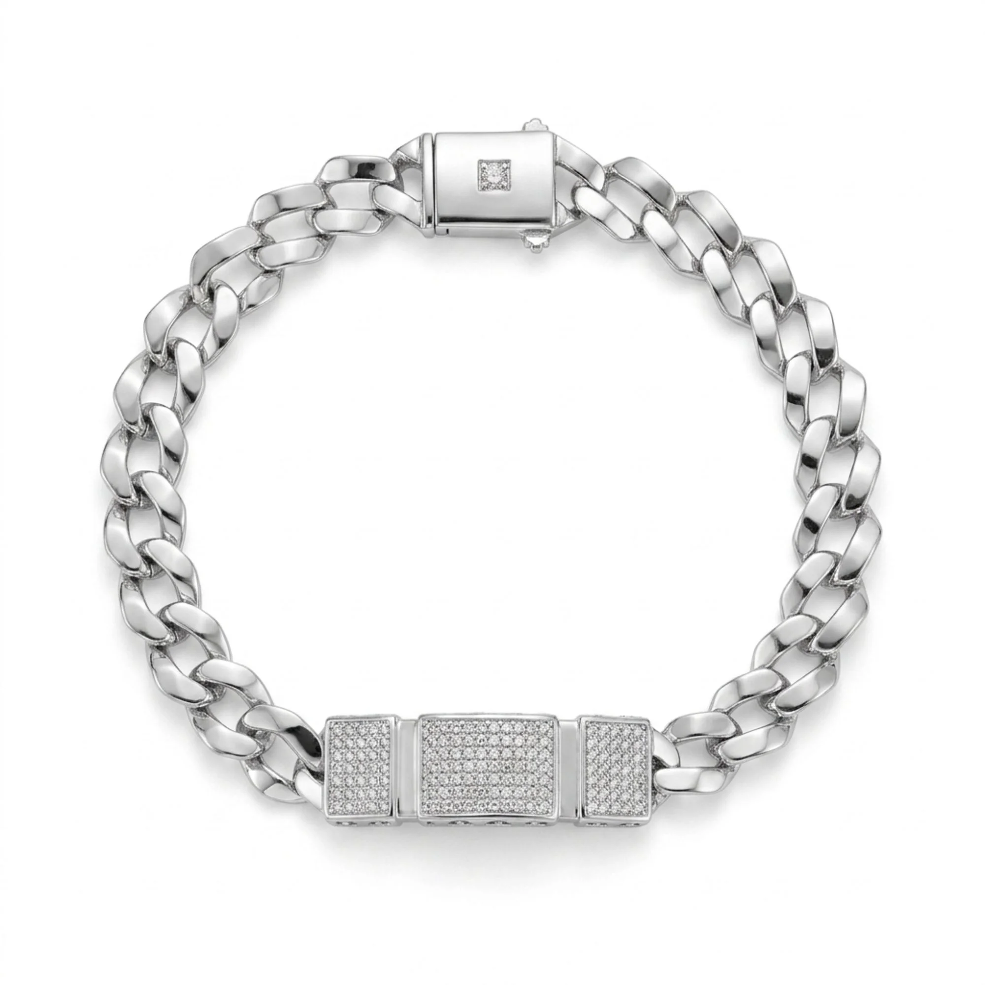 Silver Bold Cuban Link Men's Bracelet