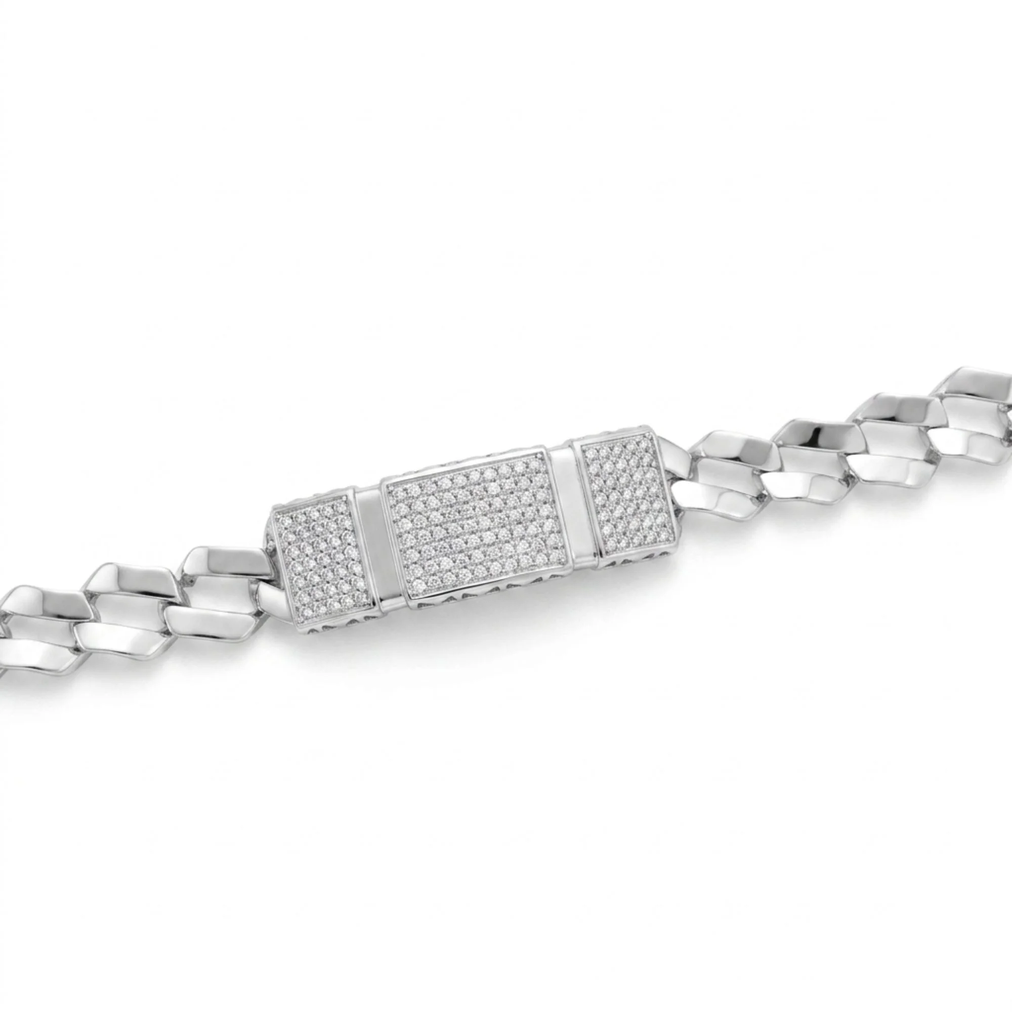 Silver Bold Cuban Link Men's Bracelet - Image 3