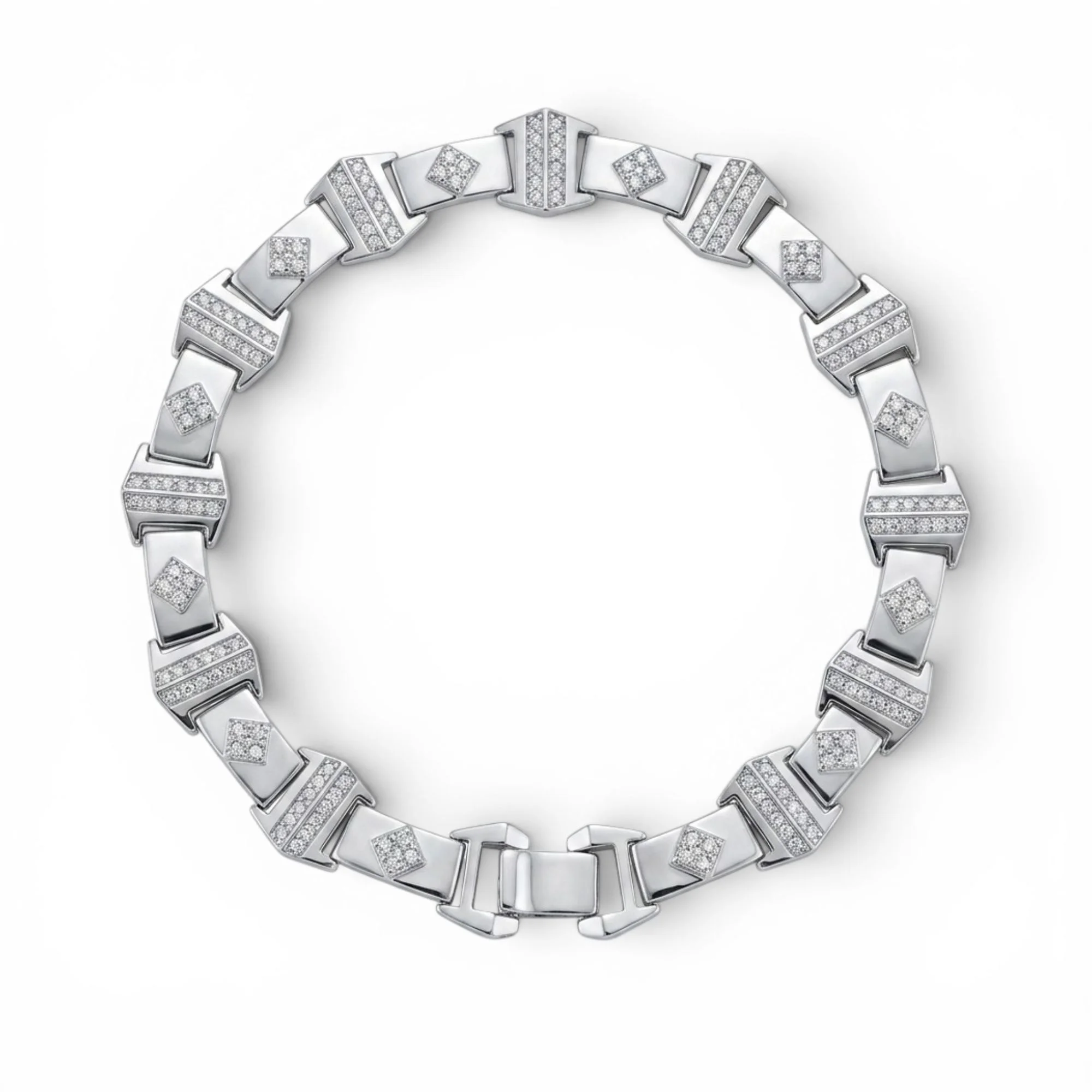 Silver Arrowhead Link Men's Bracelet - Image 1