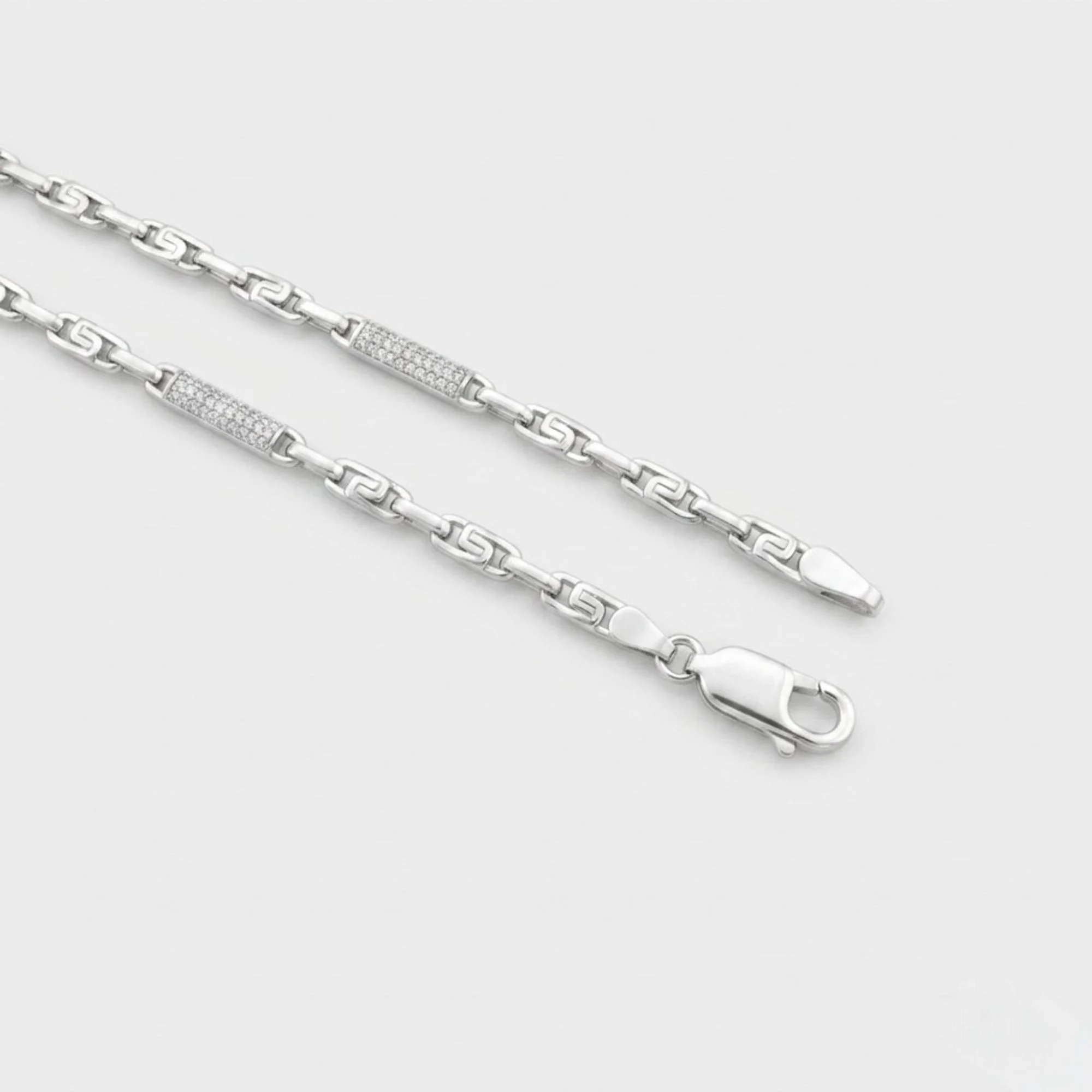 Silver Greek Key Men's Chain - Image 3