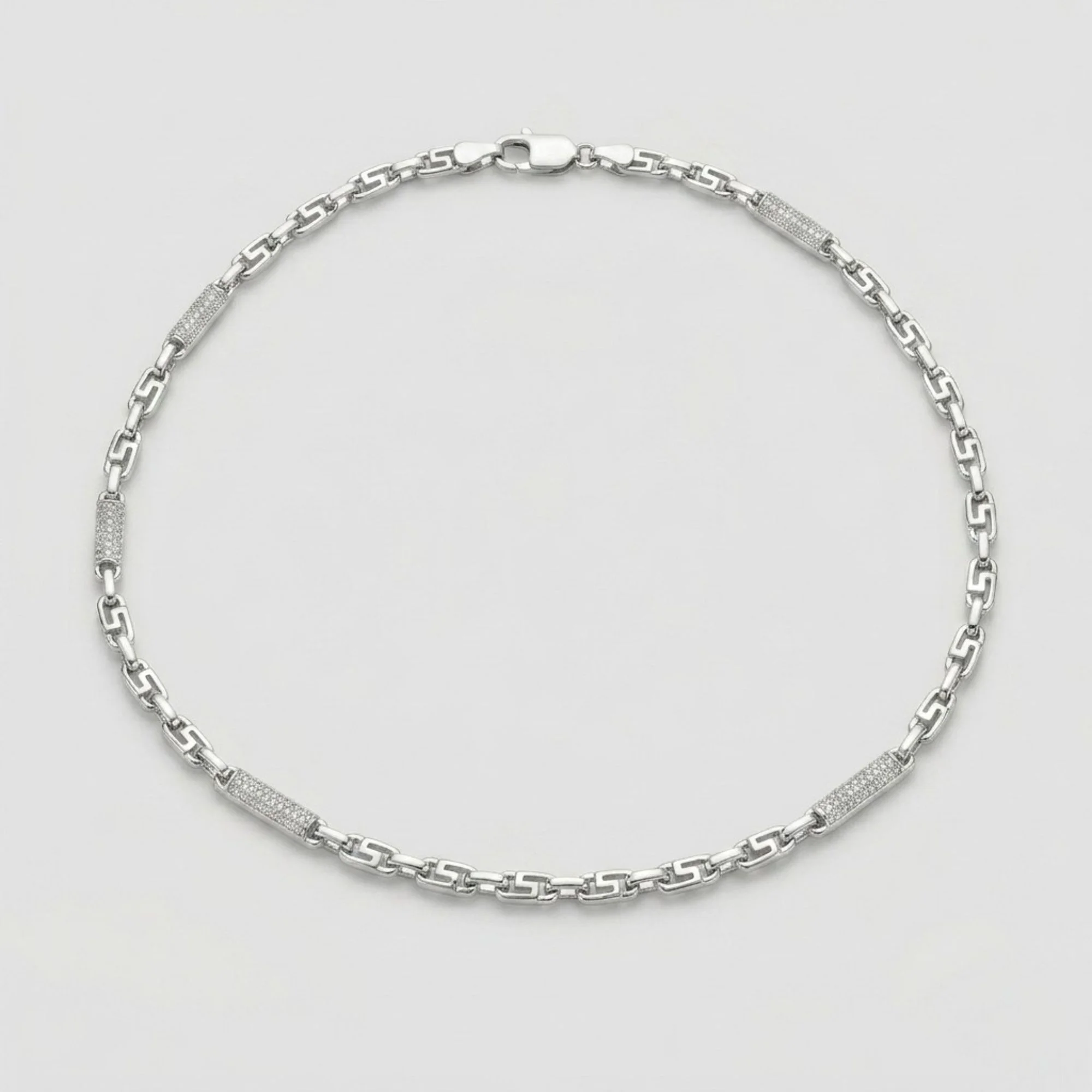 Silver Greek Key Men's Chain - Image 4