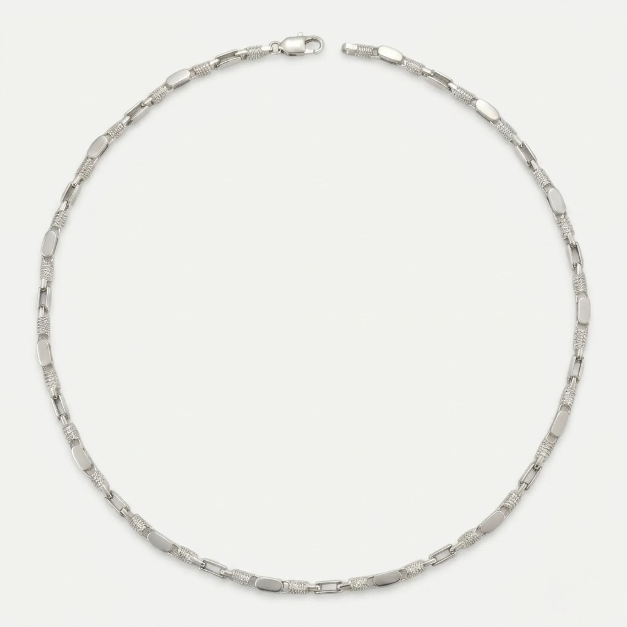 Silver Linear Bullet Link Men's Chain - Image 4