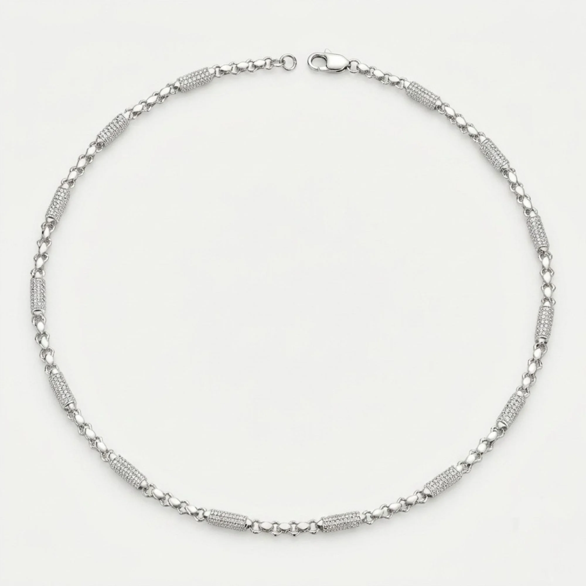 Silver Diamond Link Men's Chain - Image 4
