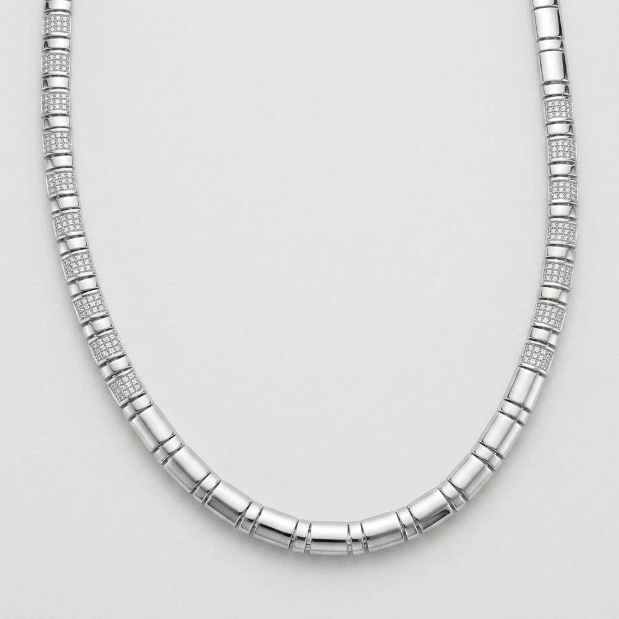 Silver Segmented Tube Men's Chain - Image 1