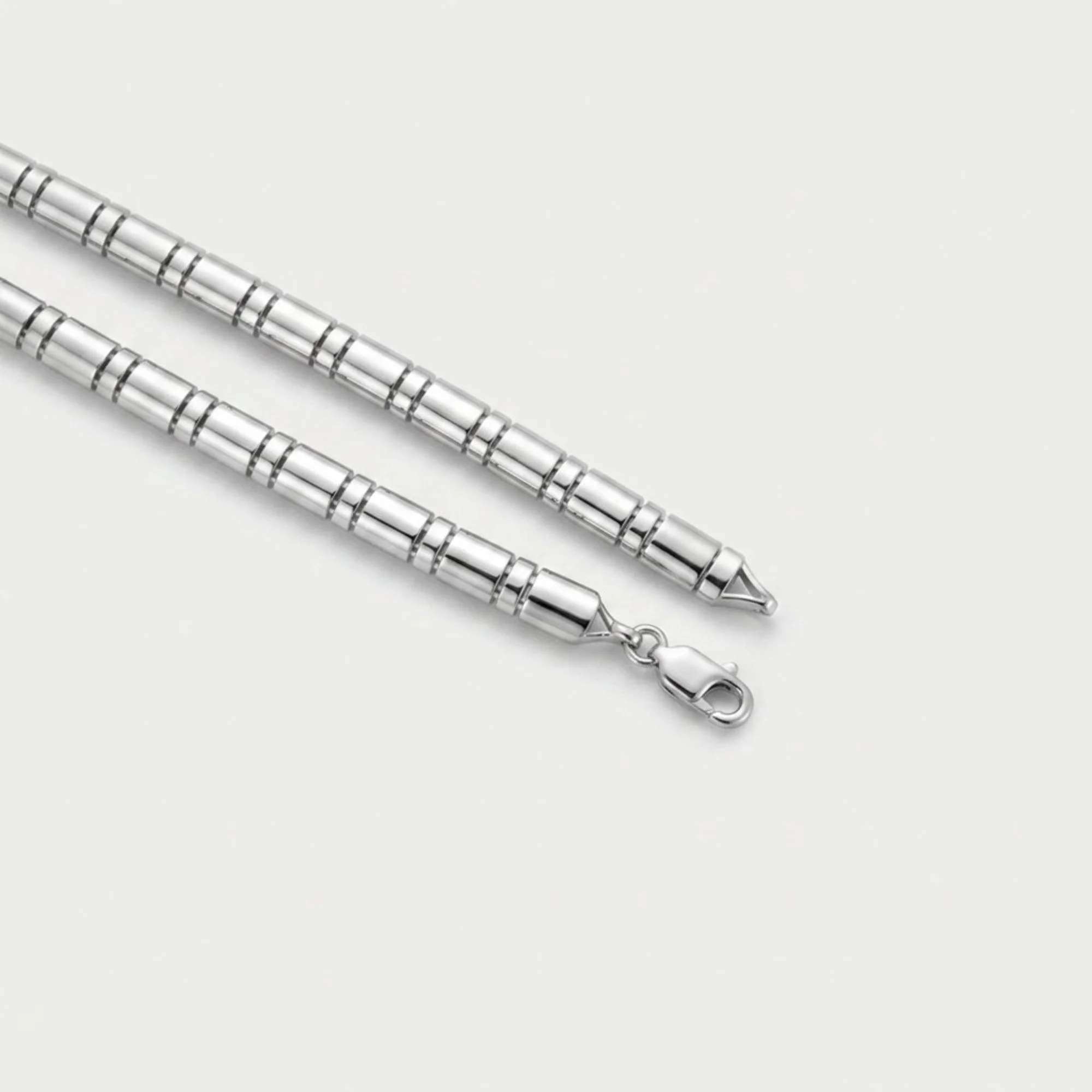 Silver Segmented Tube Men's Chain - Image 3