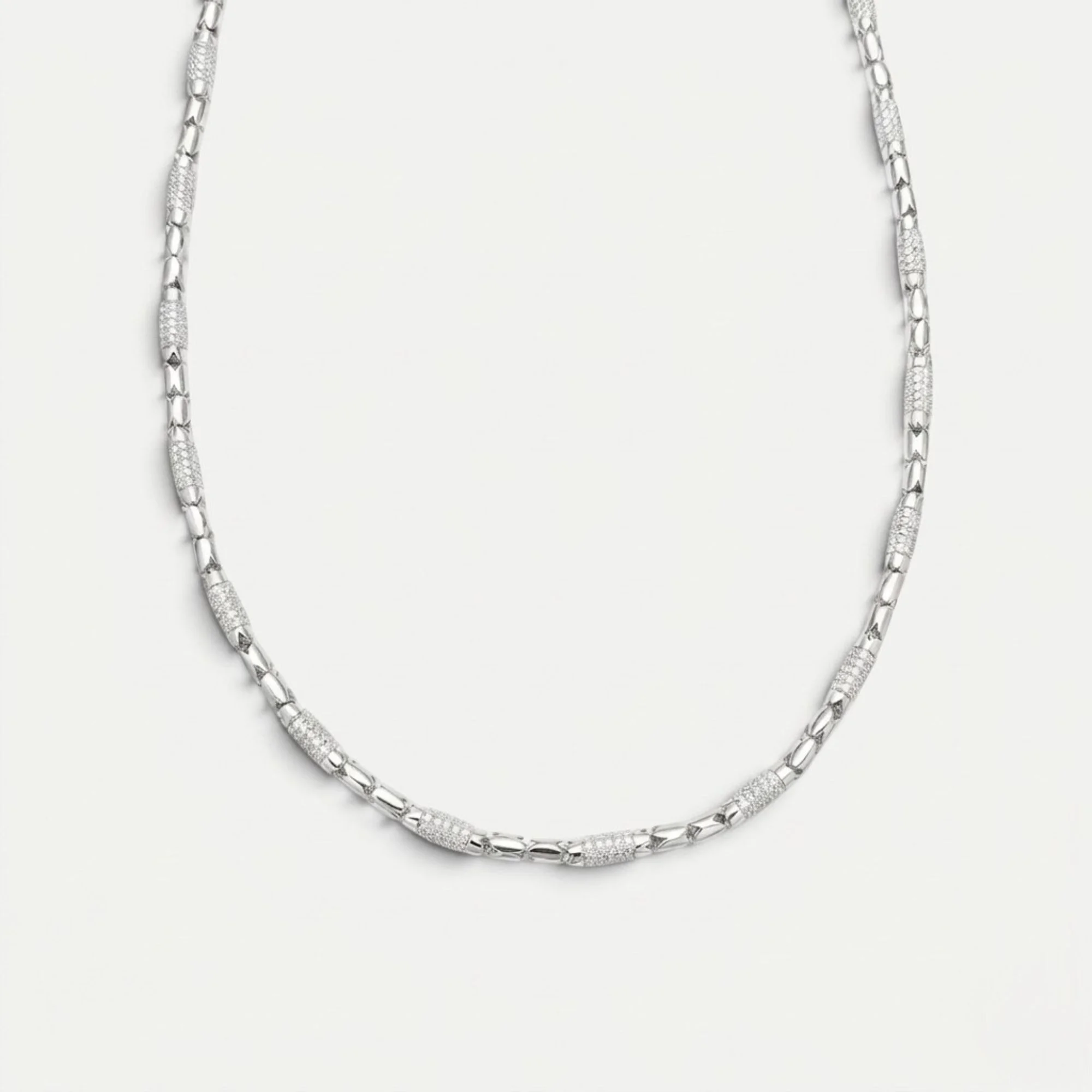 Silver Capsule Link Men's Chain - Image 1