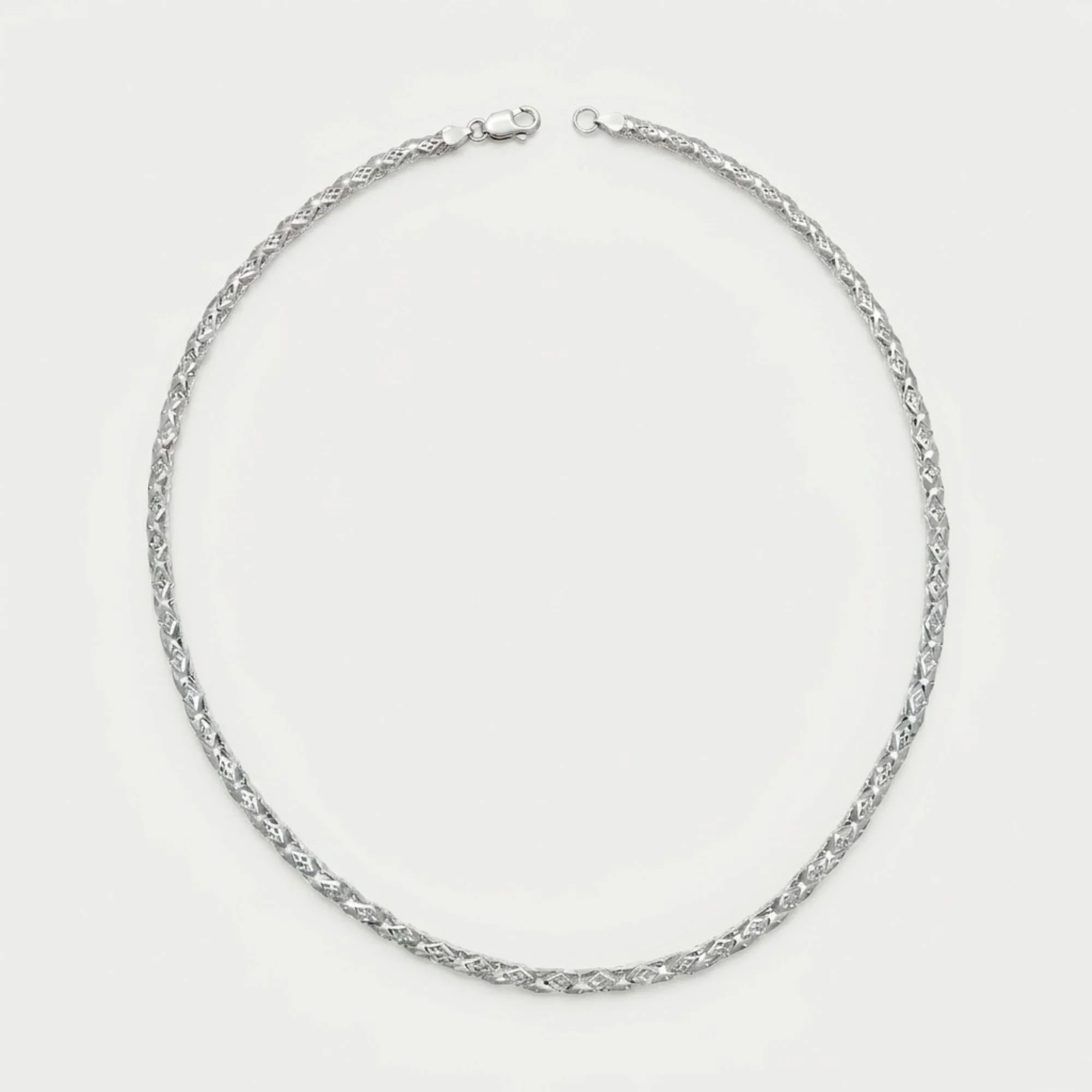 Silver Geometric Link Men's Chain - Image 4