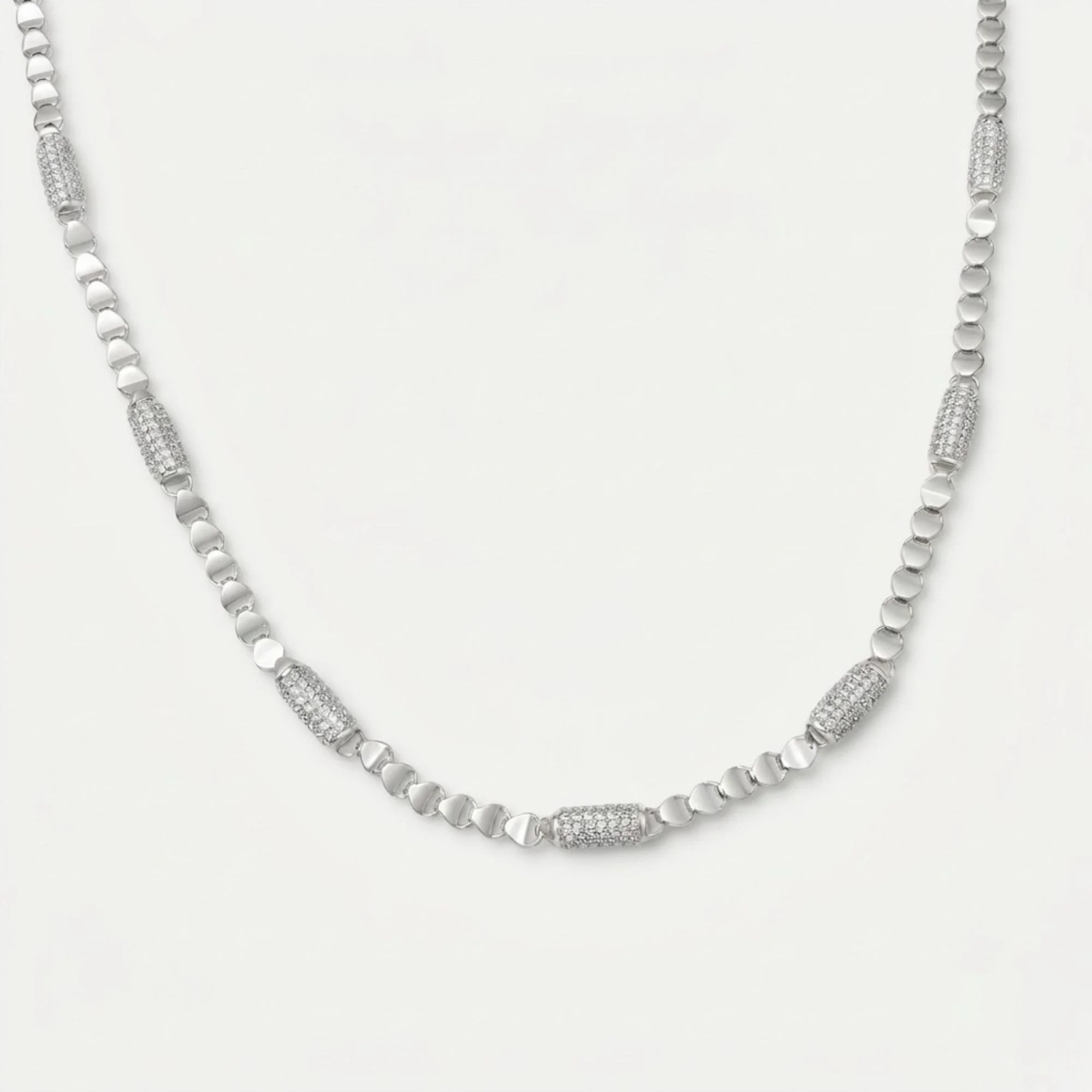 Silver Disc-Link Men's Chain - Image 1