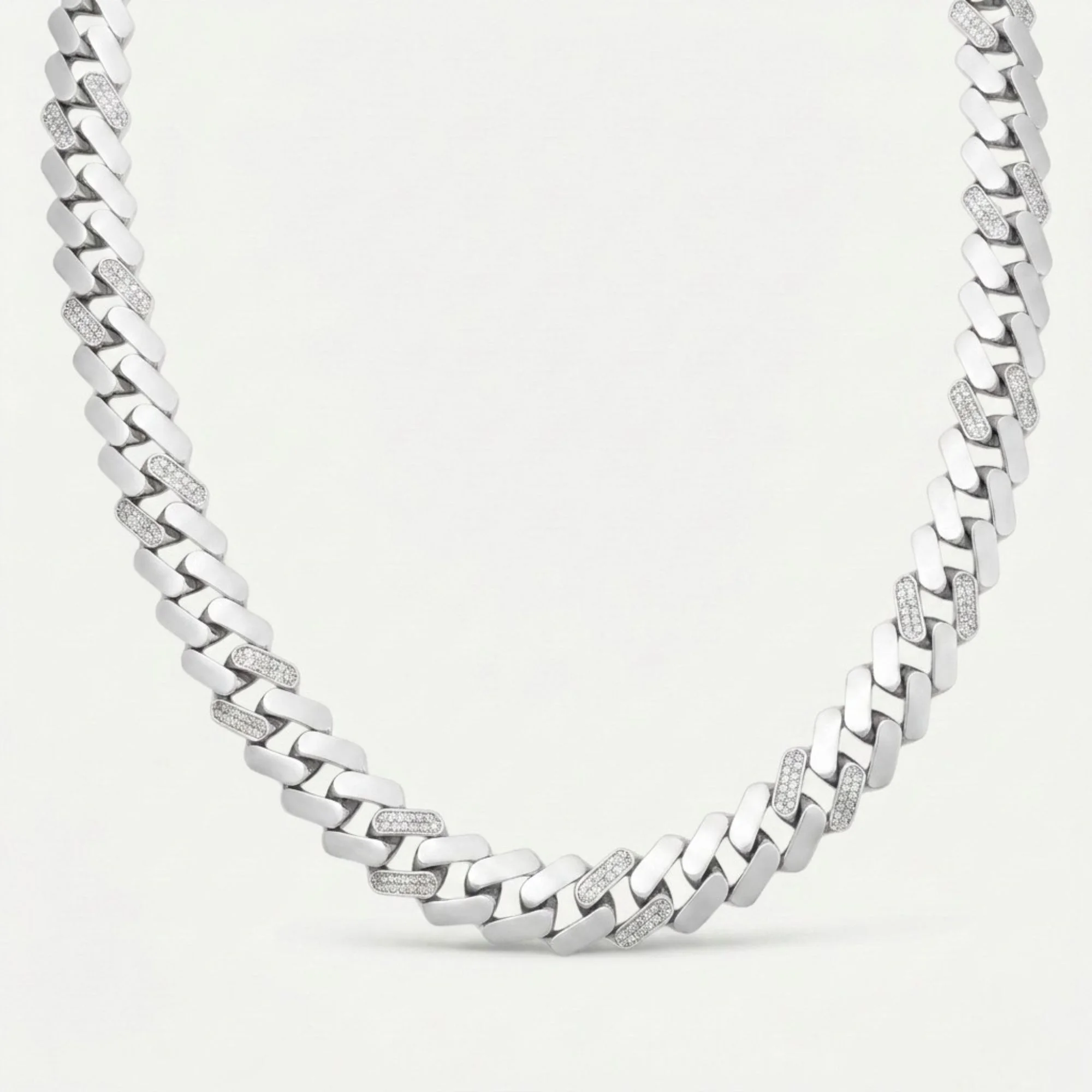 Silver Cuban Link Men's Chain - Image 1