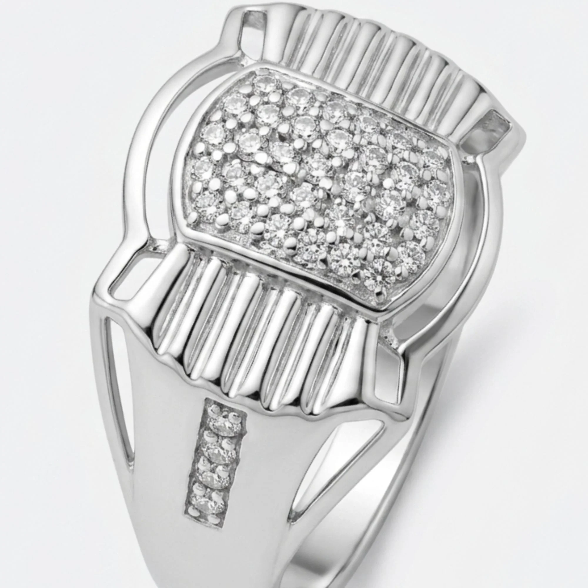 Silver Pave Cluster Men's Ring - Image 3