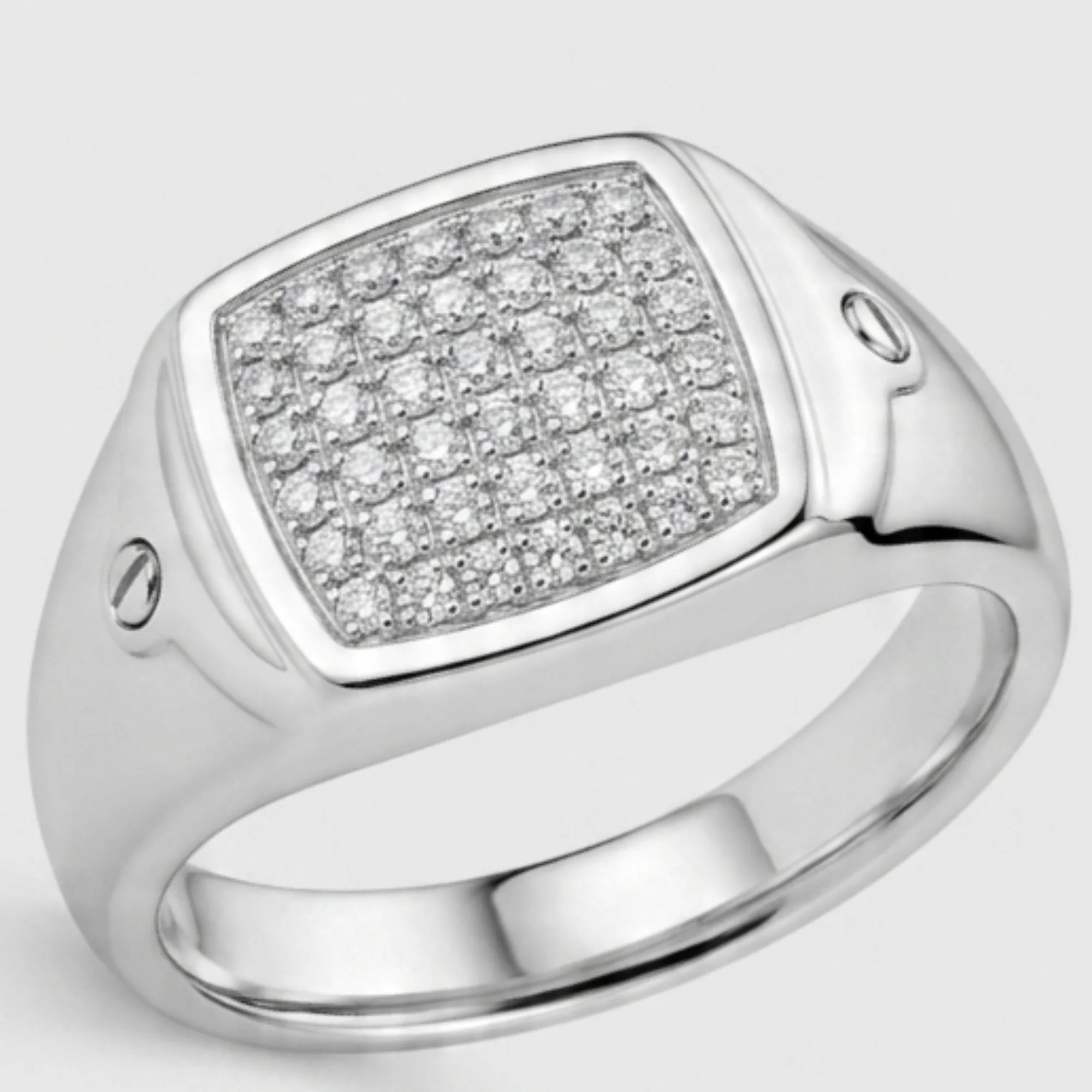Silver Urban Signet Men's Ring - Image 3
