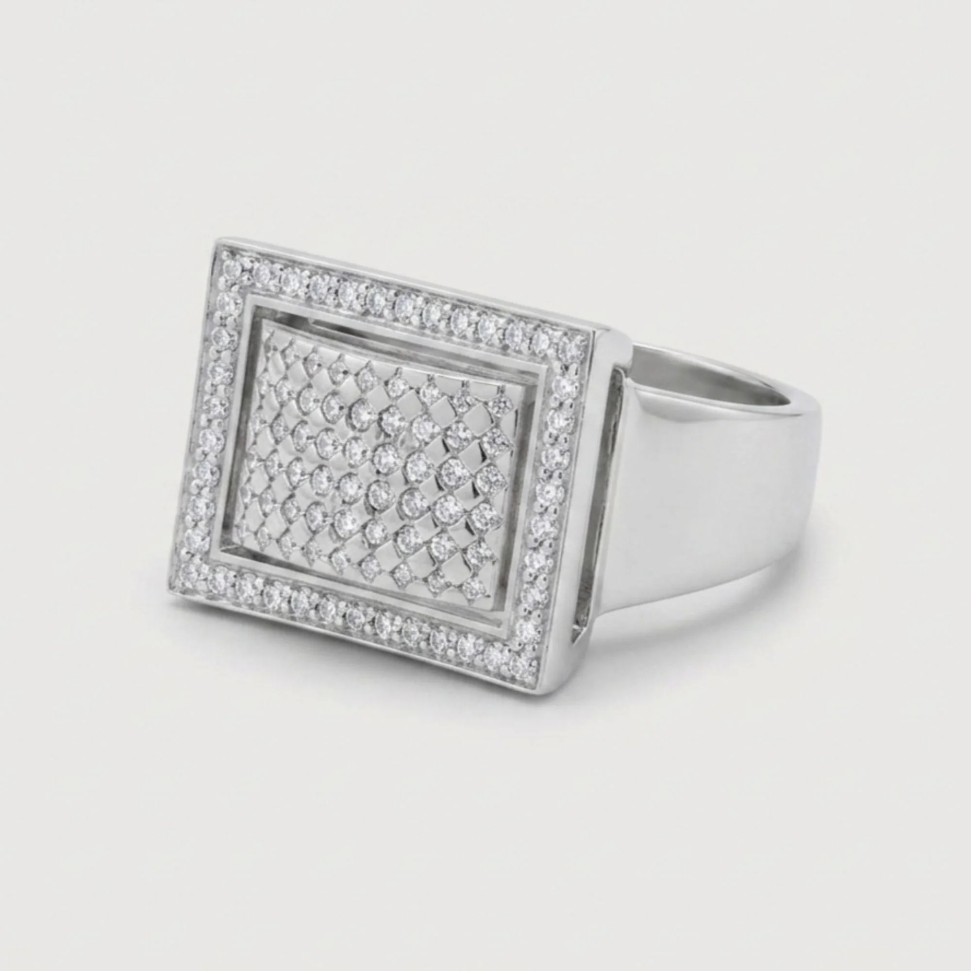 Silver Rectangular Guard Men's Ring - Image 4