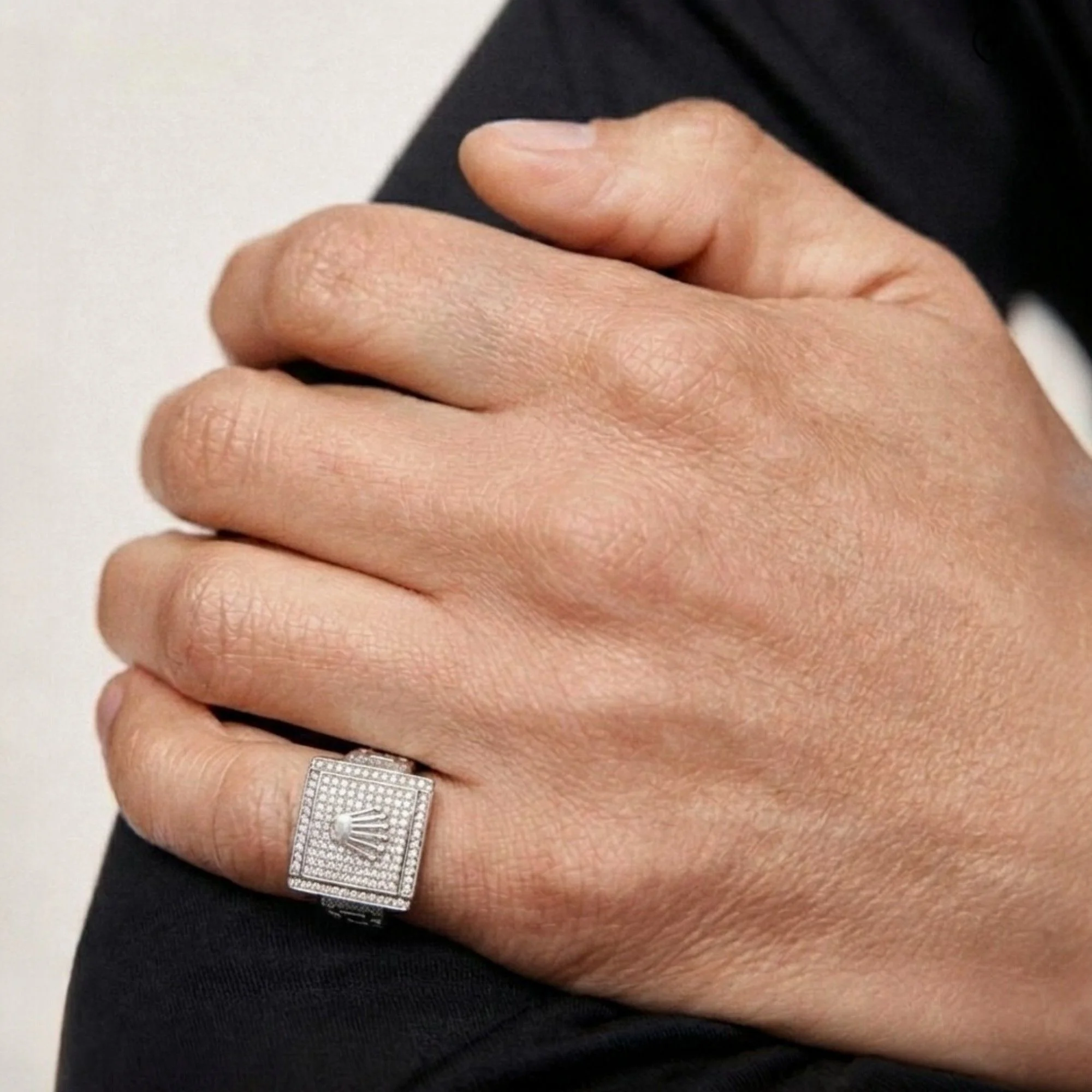 Silver Elite Crown-Motif Men's Ring - 2