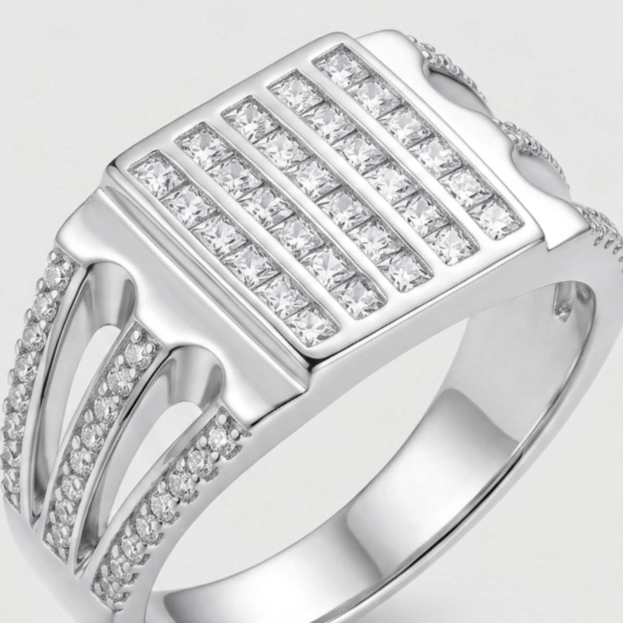 Silver Infinite Row Men's Ring - Image 3