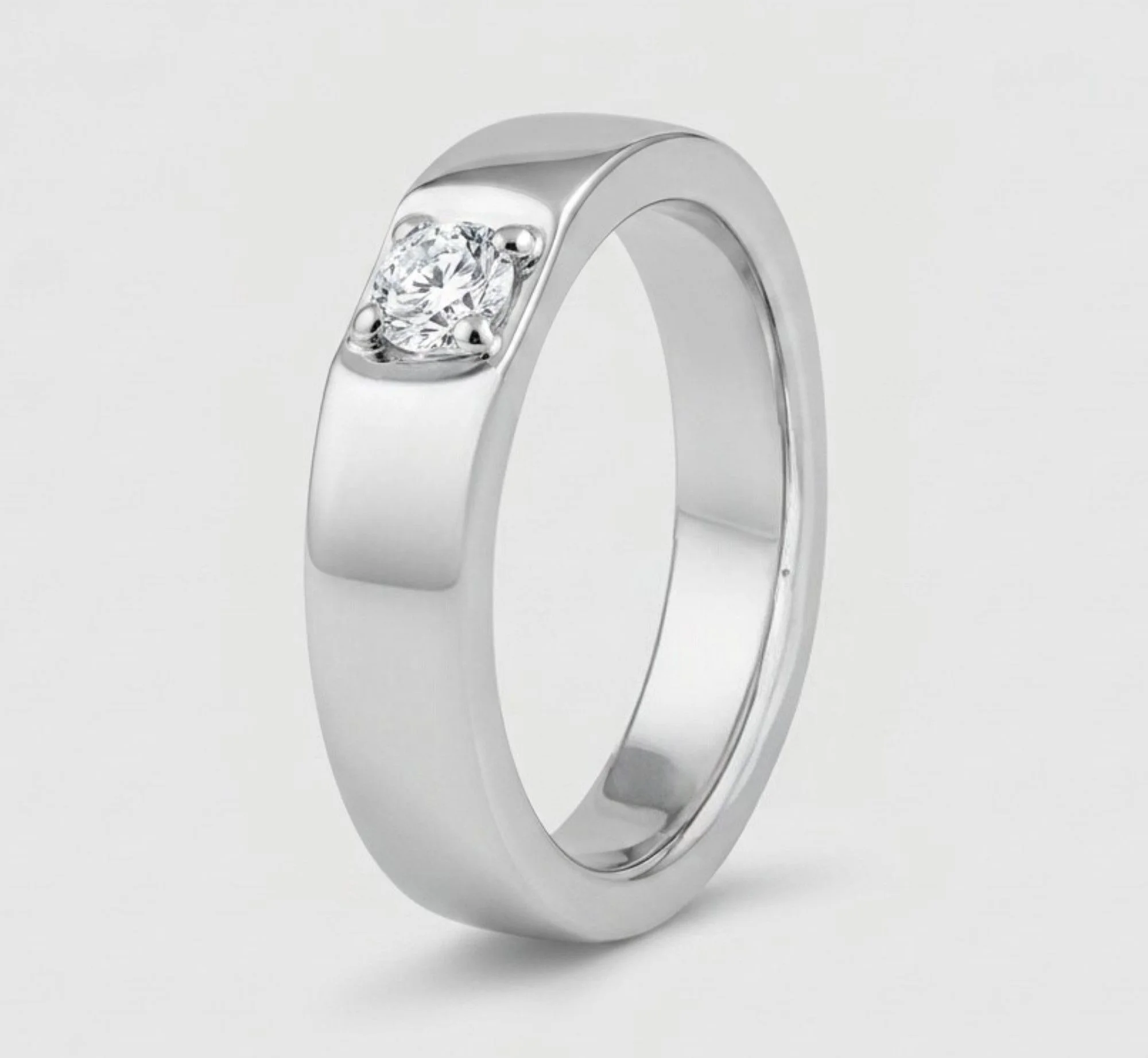 Silver Classic Clarity Men's Ring