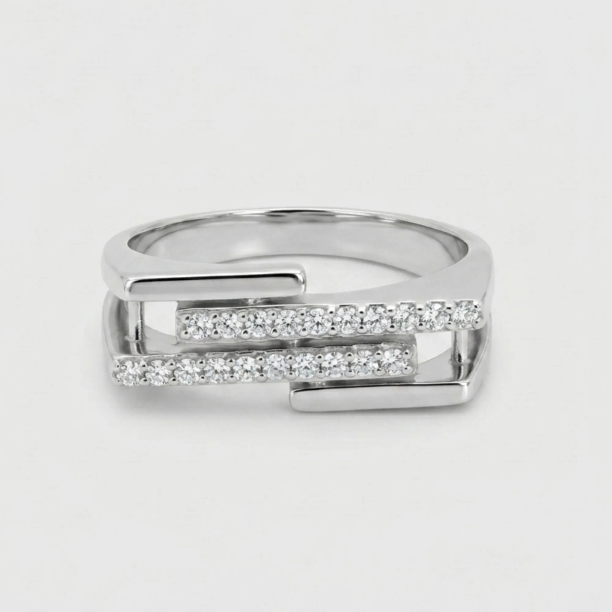 Silver Parallel Axis Men's Ring - Image 4