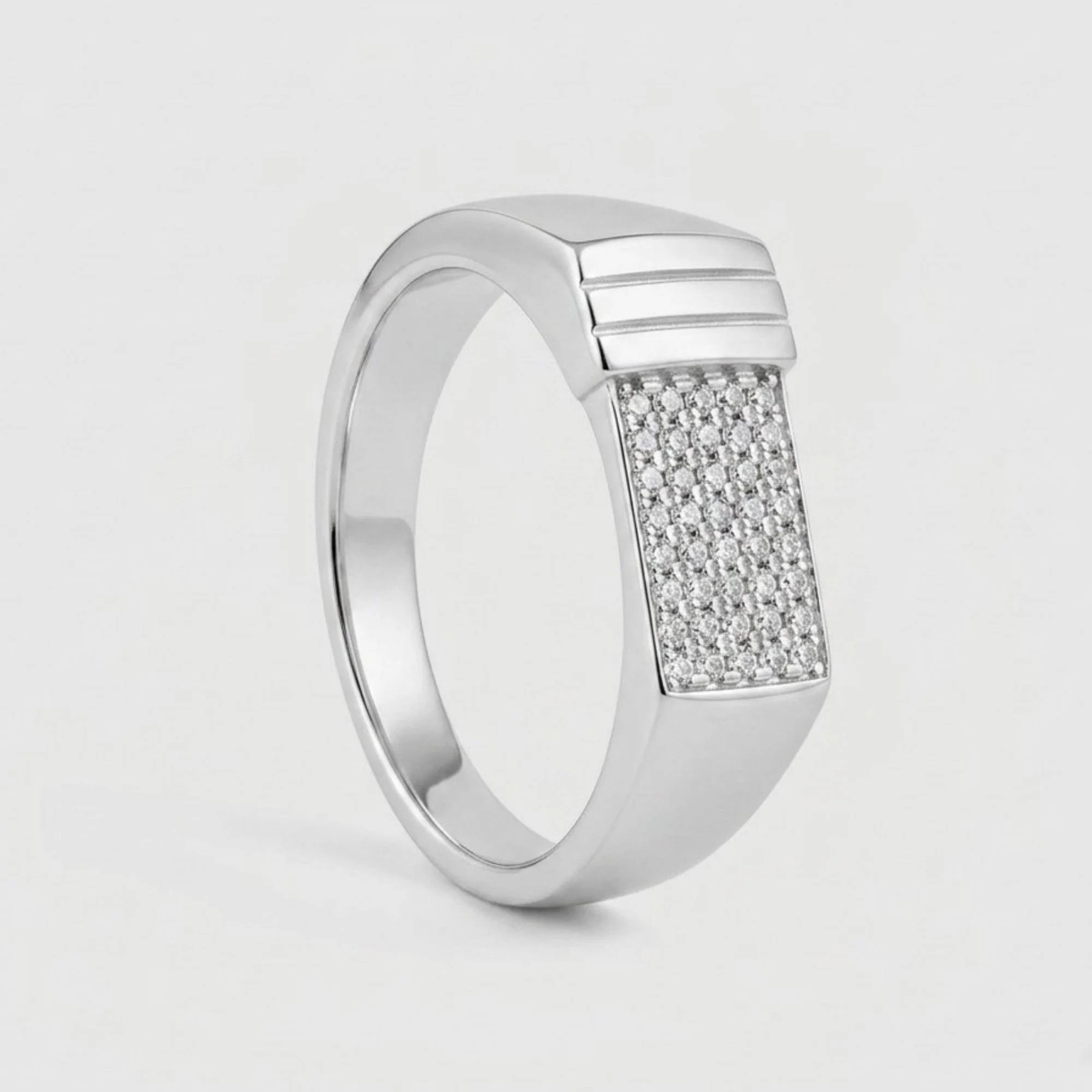 Silver Triple-Groove Men's Ring