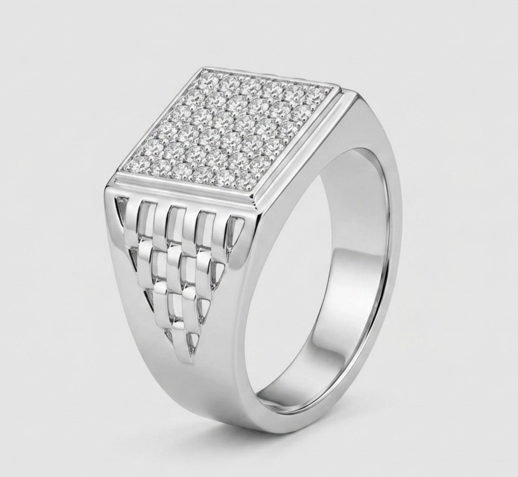 Silver Metropolitan Square Men's Ring