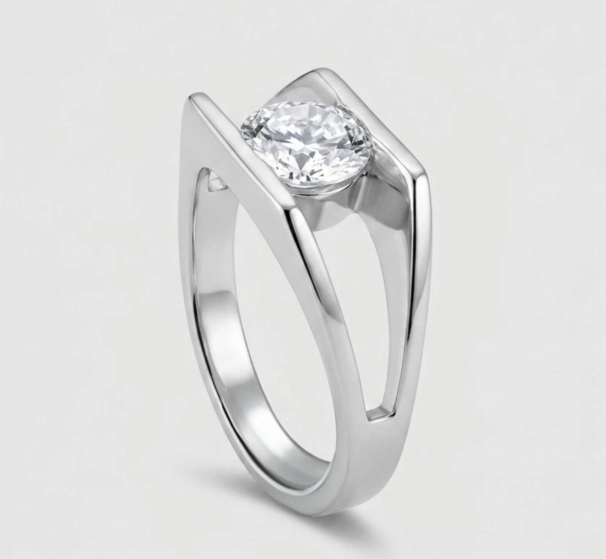 Silver Minimalist Solitaire Men's Ring