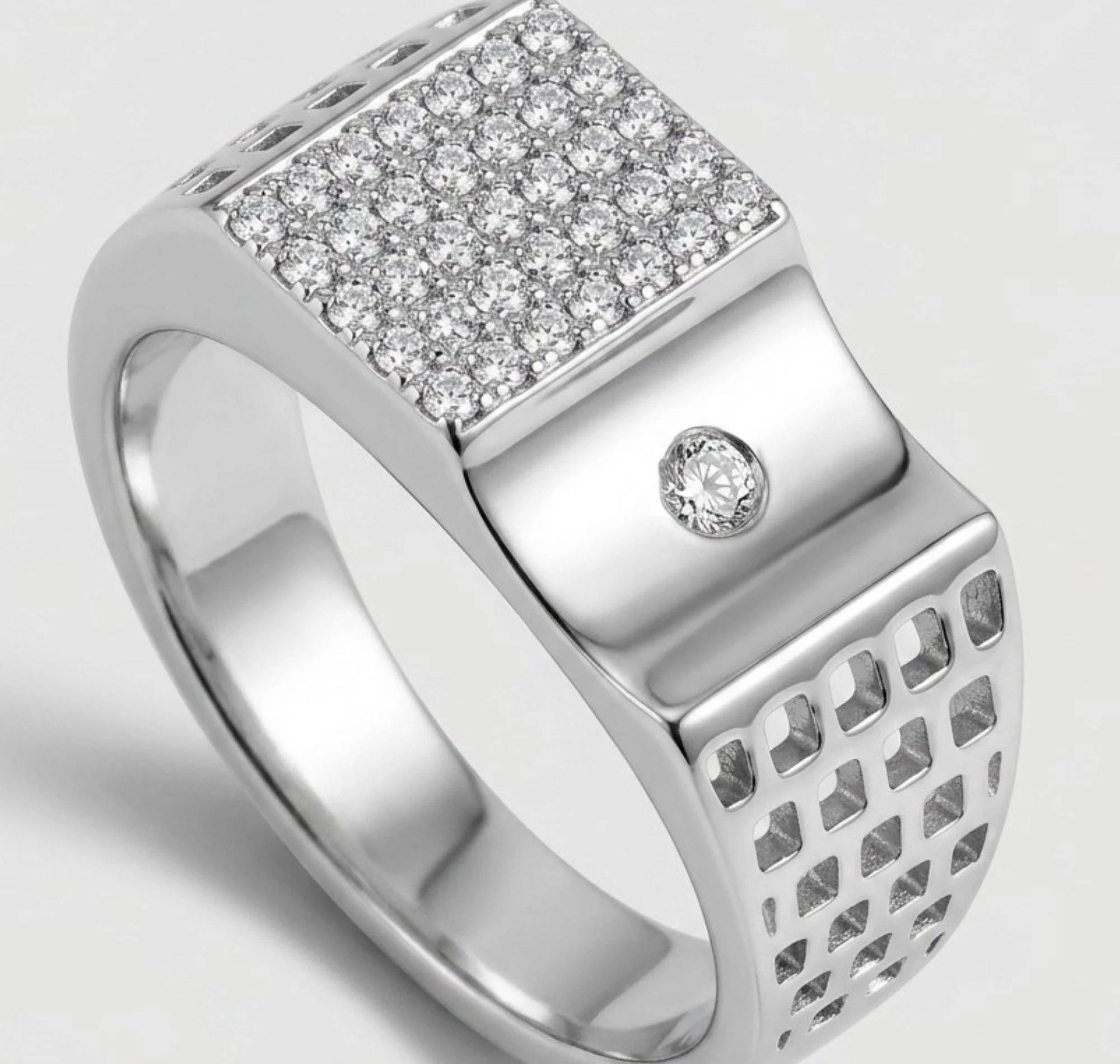 Silver Hybrid Horizon Men's Ring - Image 3