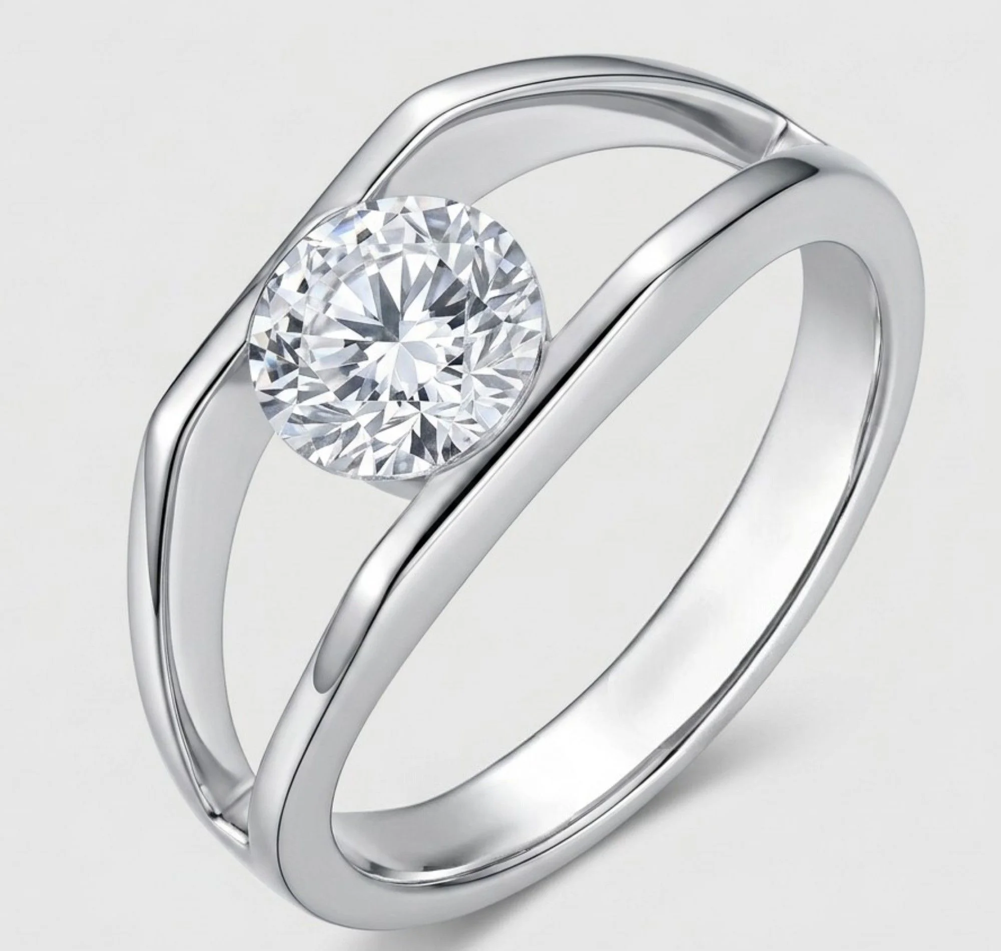 Silver Minimalist Solitaire Men's Ring - Image 3