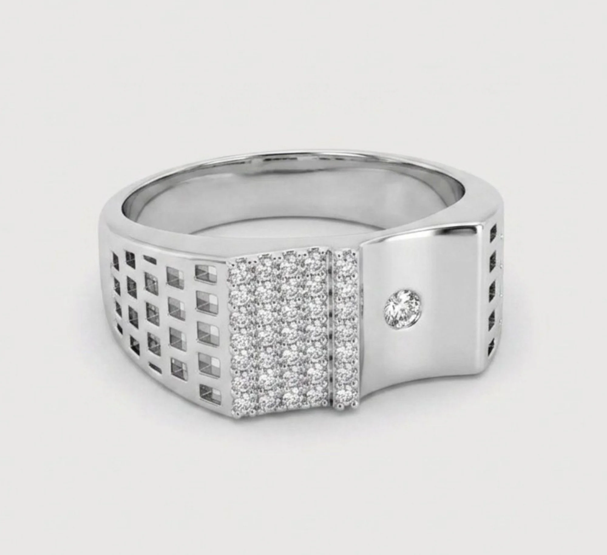 Silver Hybrid Horizon Men's Ring - Image 4