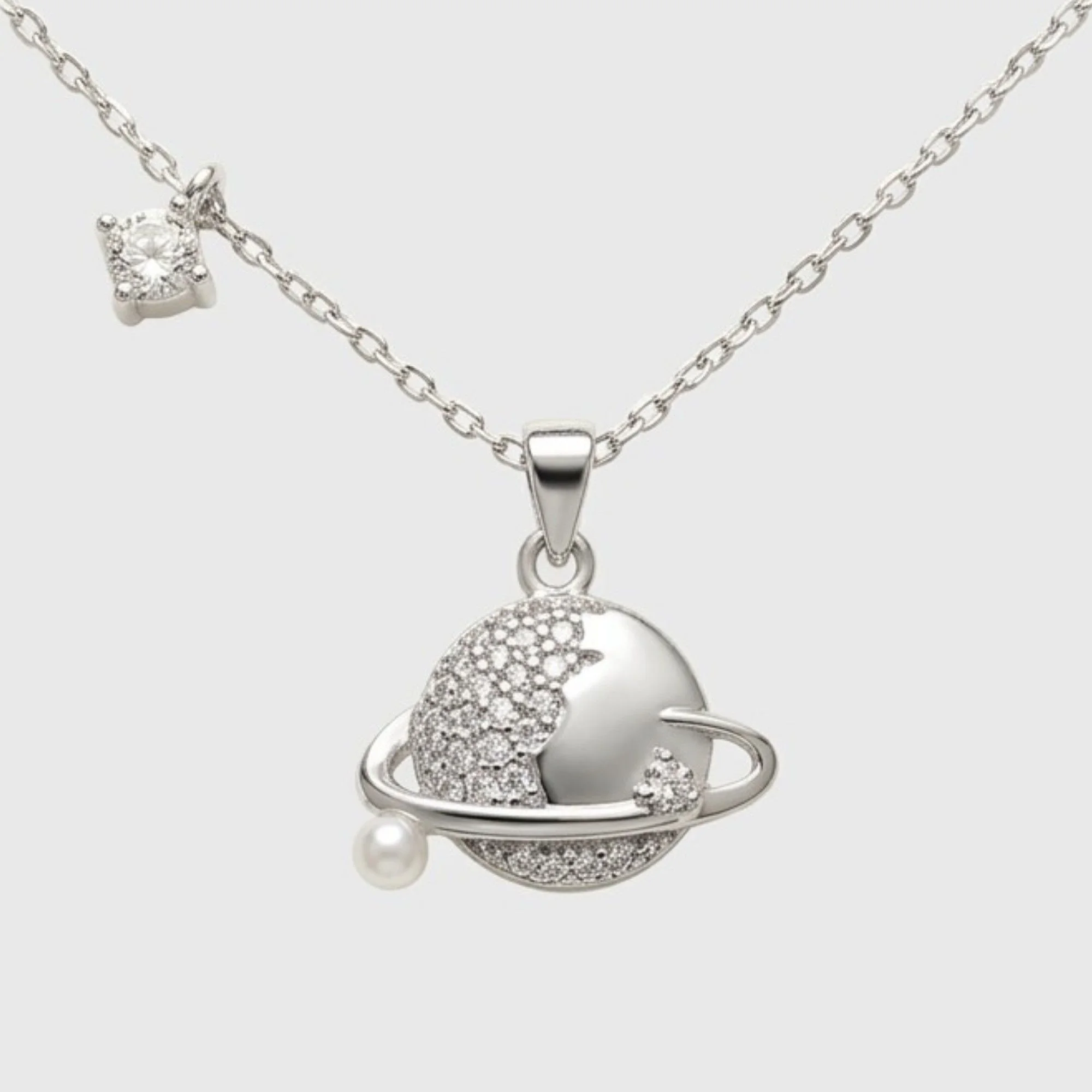 Silver Galaxy Charm Chain & Pendant - Image 1
