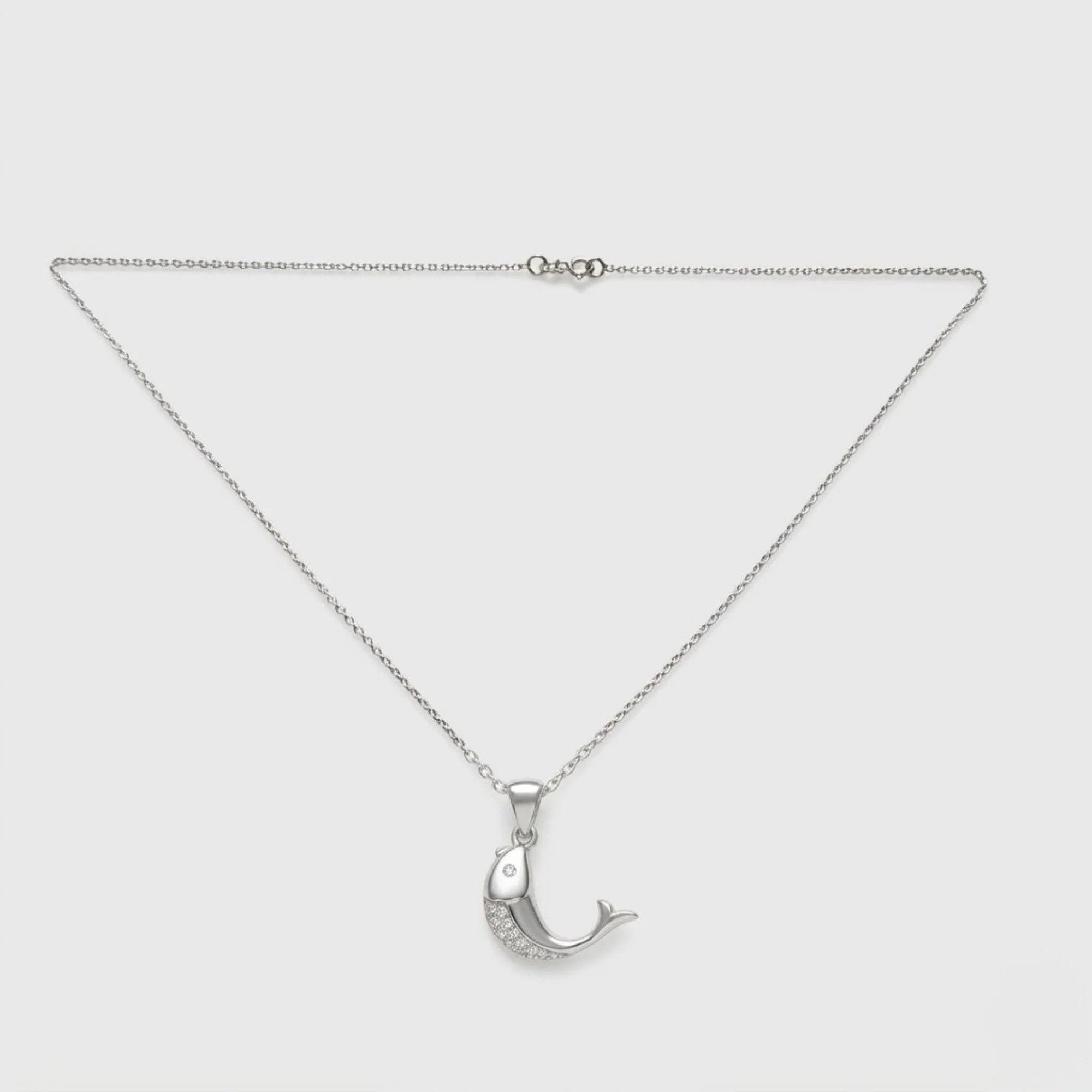Silver Silhouette Fish Chain & Pendant - Image 4