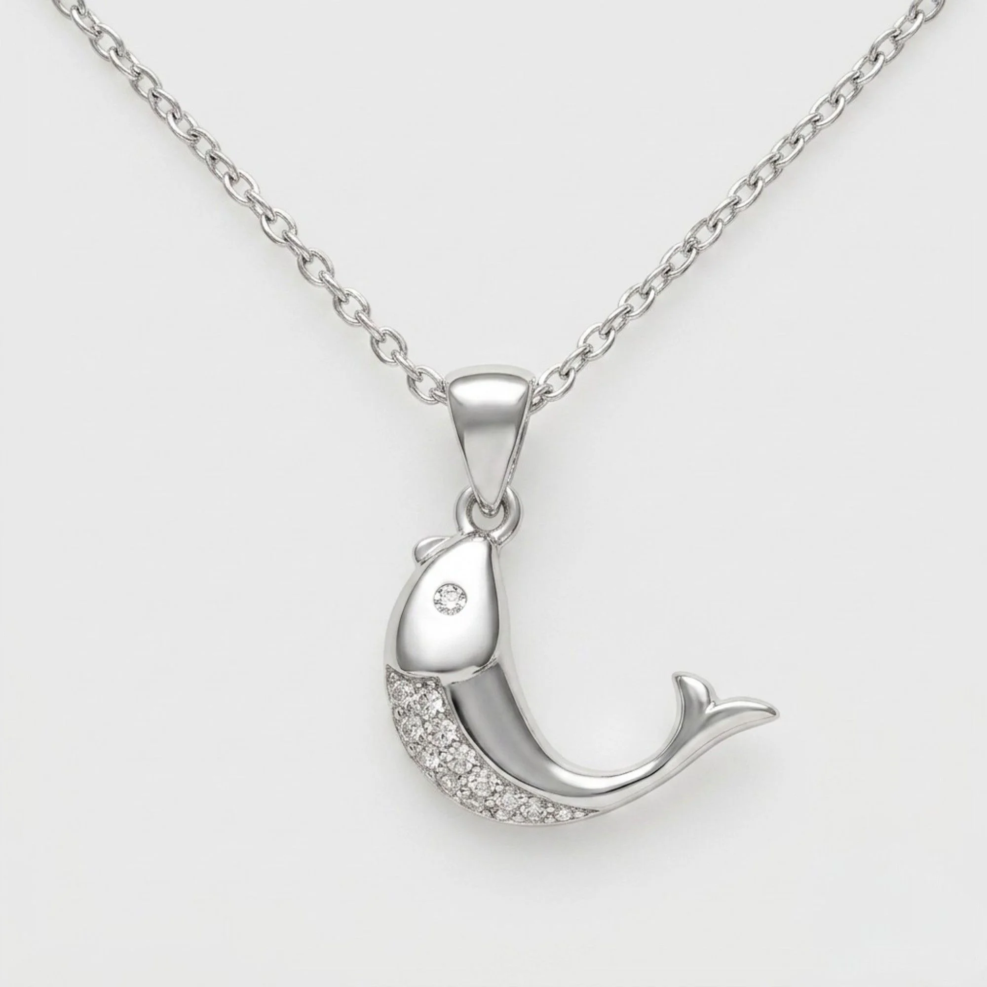 Silver Silhouette Fish Chain & Pendant - Image 1
