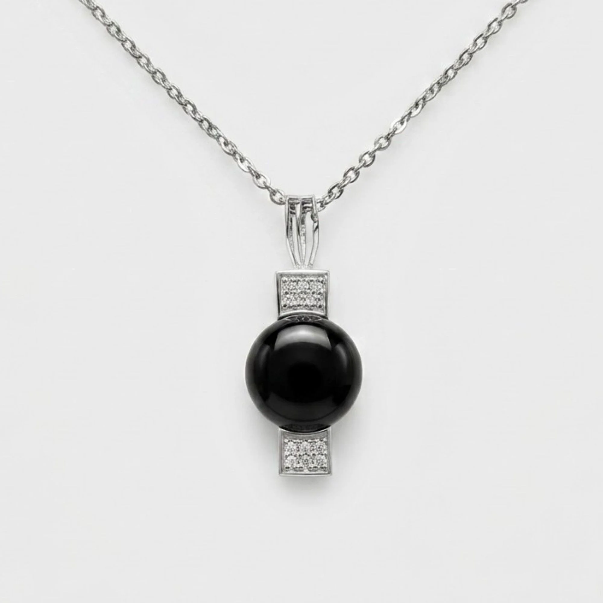 Silver Midnight Sphere Chain & Pendant - Image 1