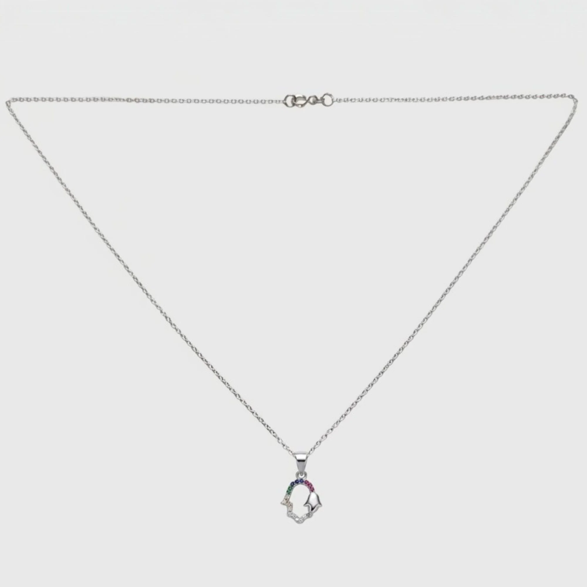 Silver Hamsa Charm Chain & Pendant - Image 4
