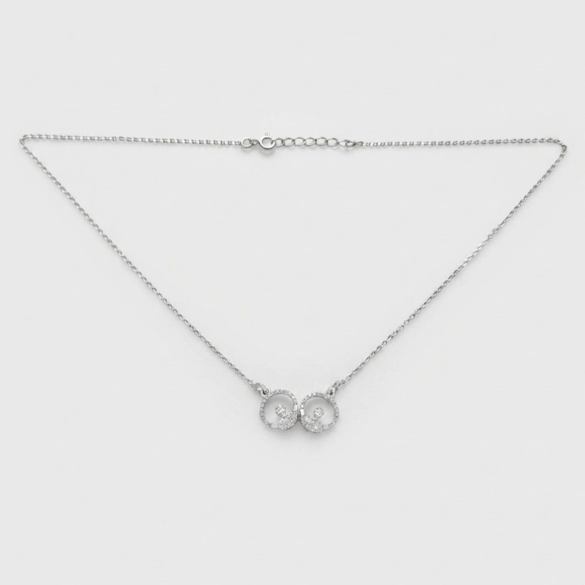 Silver Interlocked Infinity Chain & Pendant - Image 4