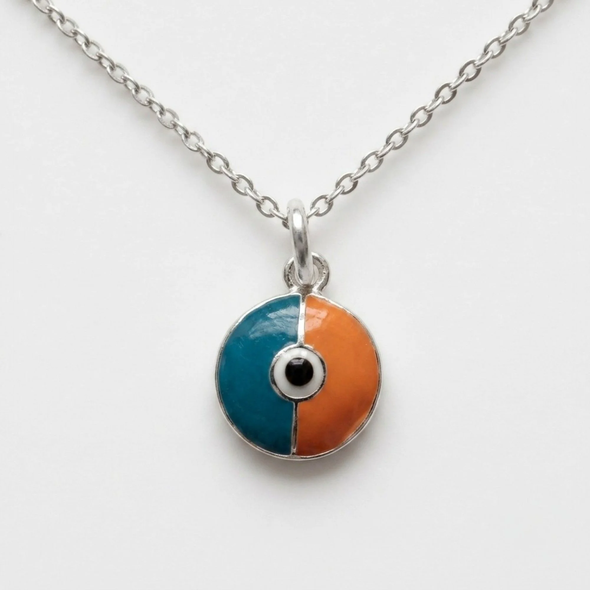 Silver Artistic Evil Eye Chain & Pendant - Image 1