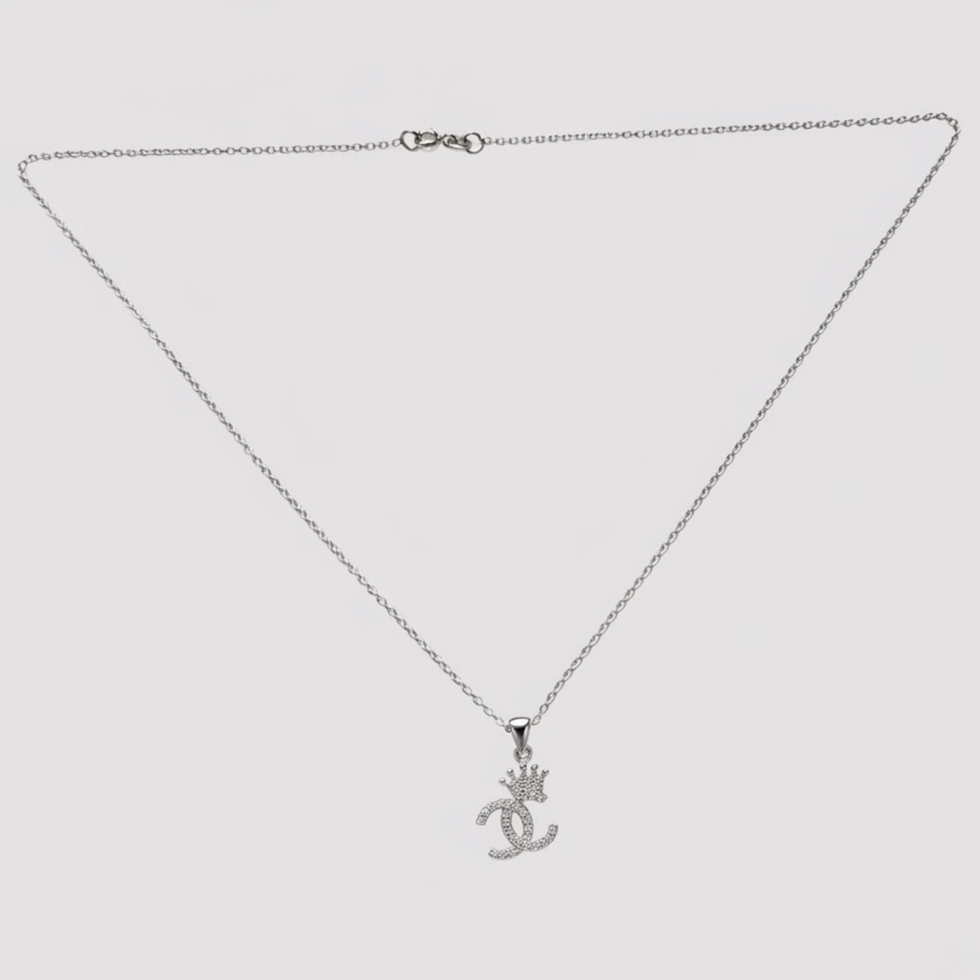 Silver Intertwined Crown Chain & Pendant - Image 4