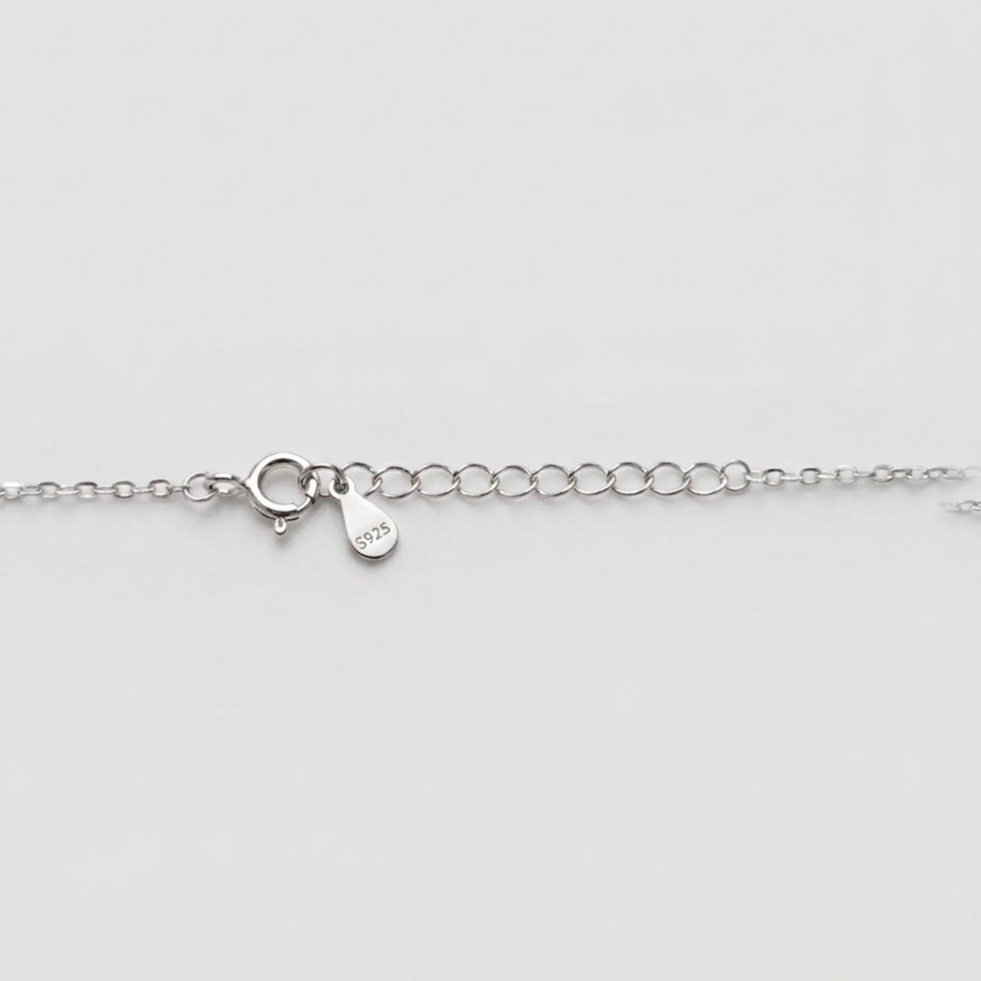 Silver Green Heart Charm Chain & Pendant - Image 3